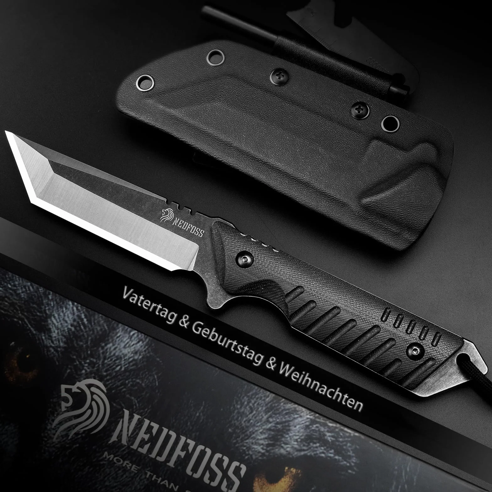 NedFoss DRAGON cuchillo supervivencia bushcraft hoja fija full tang acampada