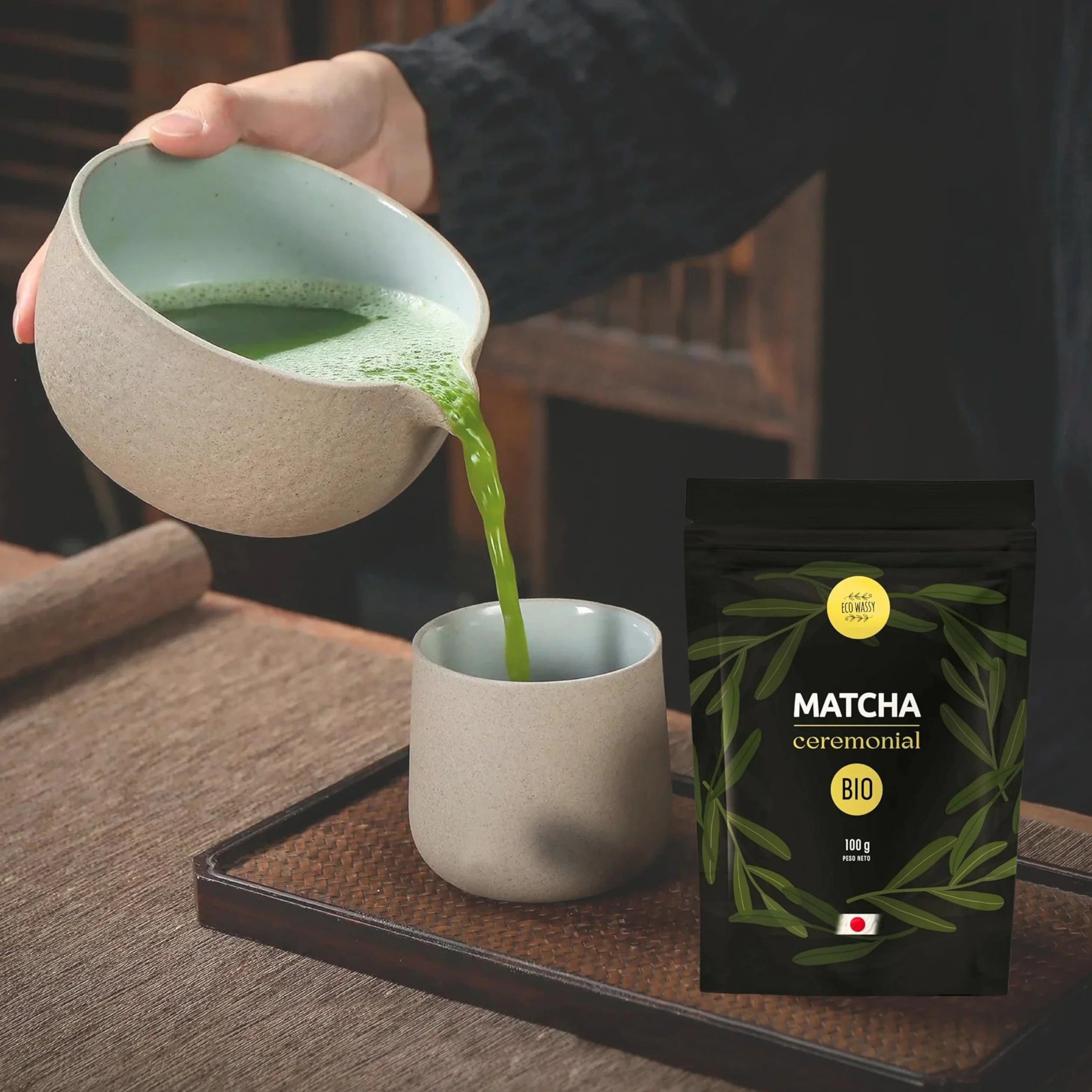 Té Matcha BIO Japonés [Certificado] Grado CEREMONIAL. 100% Natural. 100Gr De Té Verde Matcha Reductor, Potente Détox Y Antioxidante. Puro Matcha Orgánico De Cultivo. (100g)