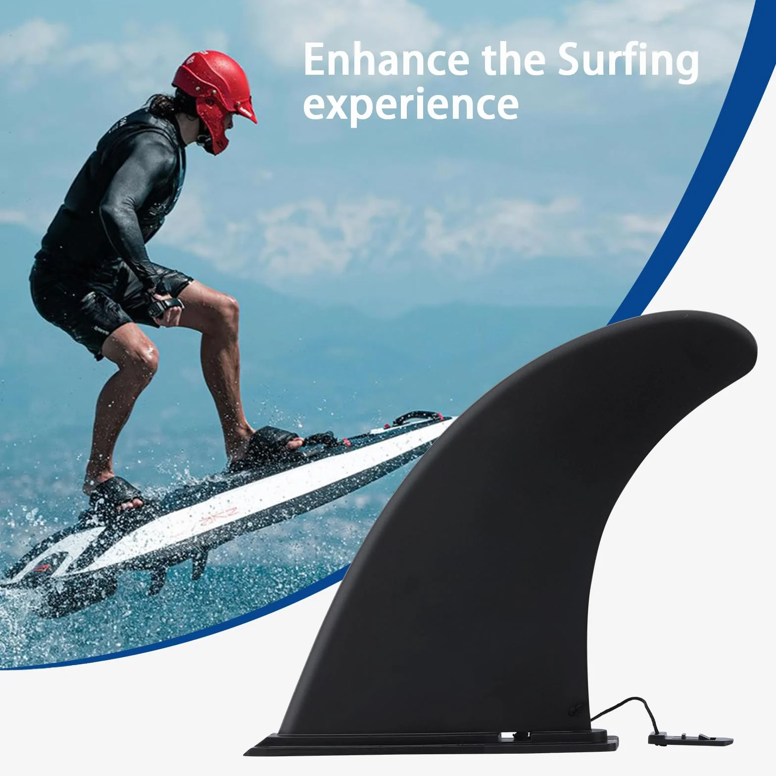 Aleta Padel Surf Desmontable para Tablas de Surf, Sup, Longboard, Kayak, Hinchables