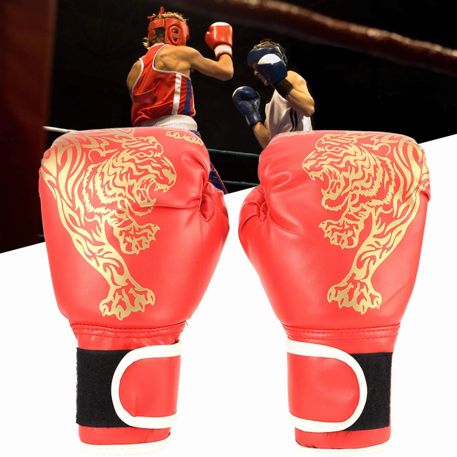Guantes de Taekwondo Sanda Rojos para Entrenamiento Adultos Niños