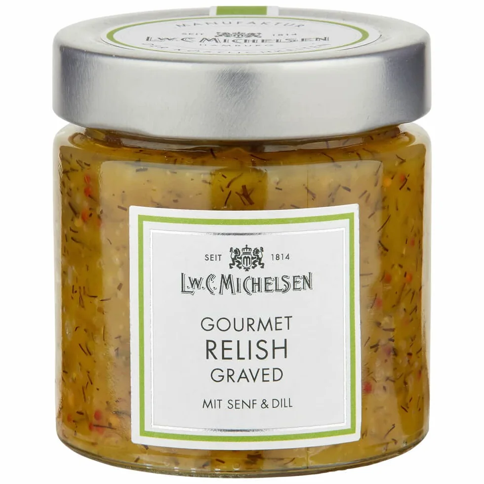 L.W.C. Michelsen - Gourmet Graved Graved Relish (215 g) | fino y crujiente | natural, sin aditivos | según la fórmula sueca | pura naturalidad en un vaso