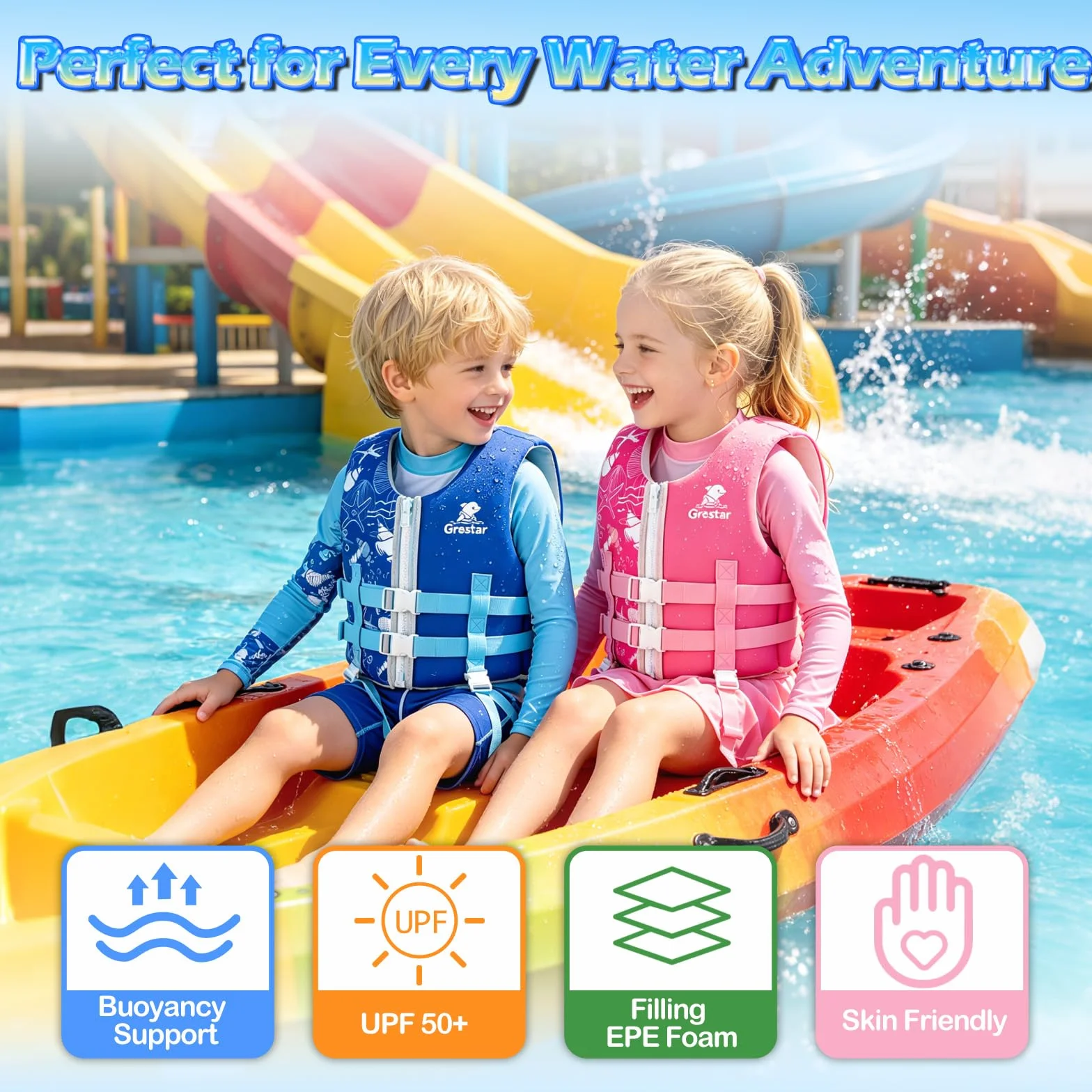 Grestar Chaleco Flotador Infantil Neopreno 2-9 Años 15-35 kg