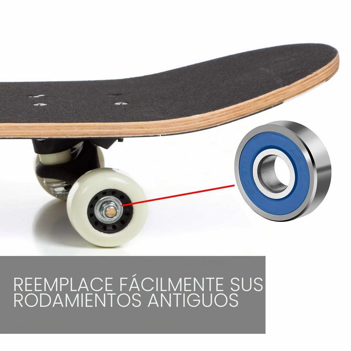 TRIXES Juego de 16 Ruedas Antifricción para Monopatín Rodamientos Abec 9