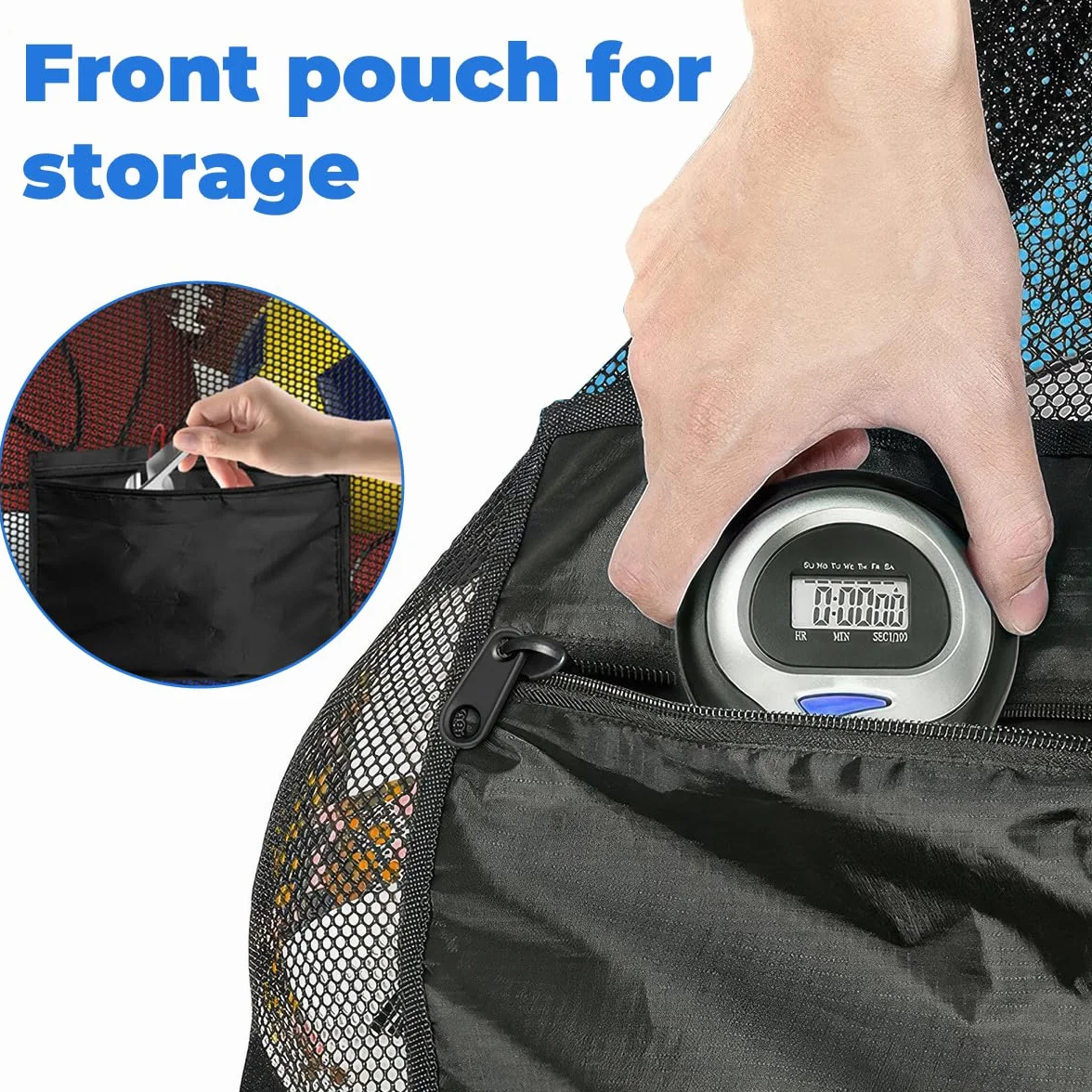 Bolsa Red Grande 93x62 cm para Balones de Baloncesto Fútbol Voleibol, Heavy Duty con Cordón Ajustable