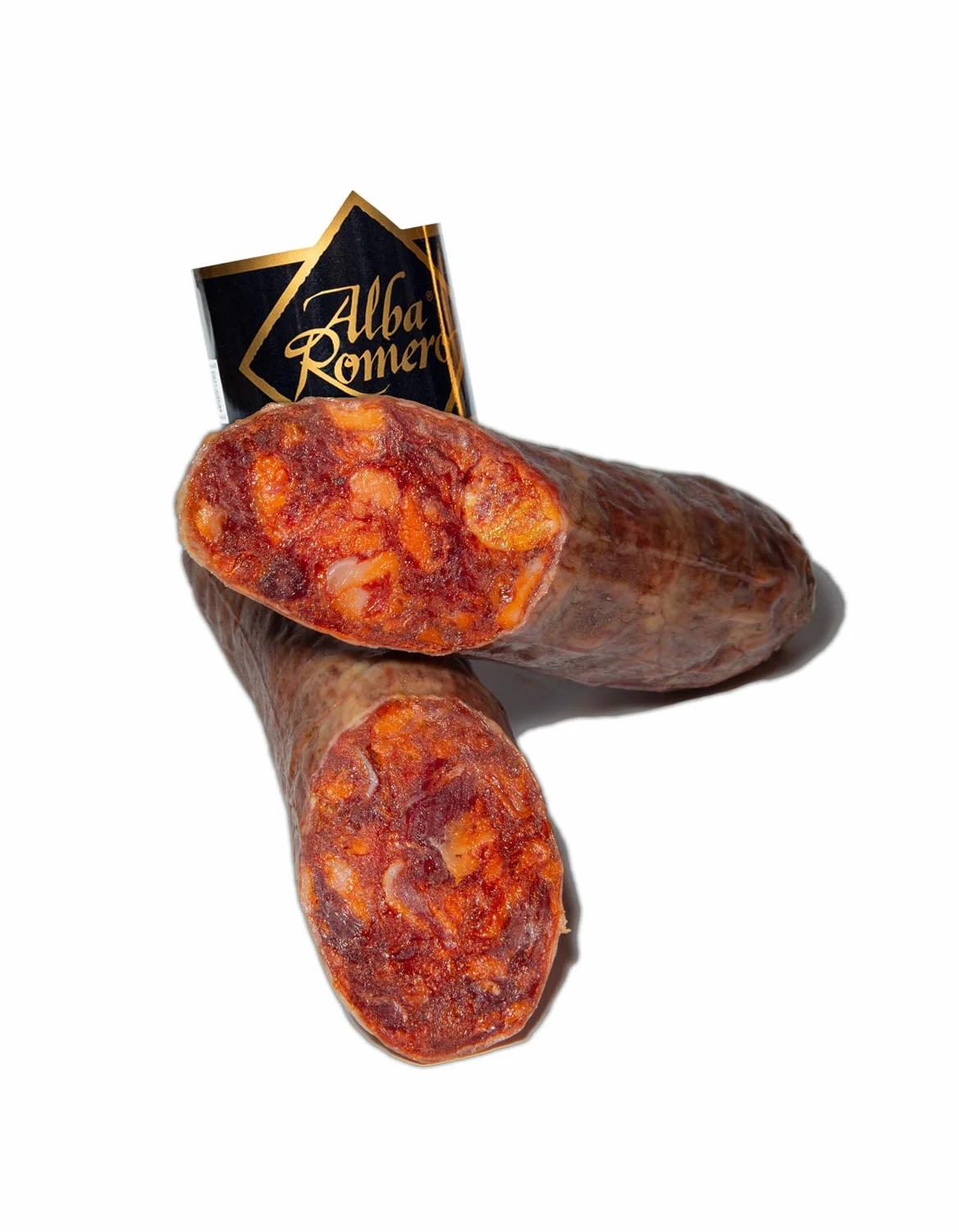 Chorizo Cular Ibérico de Bellota ALBA ROMERO Embutido curado envasado al vacío 0.5 KG Media pieza