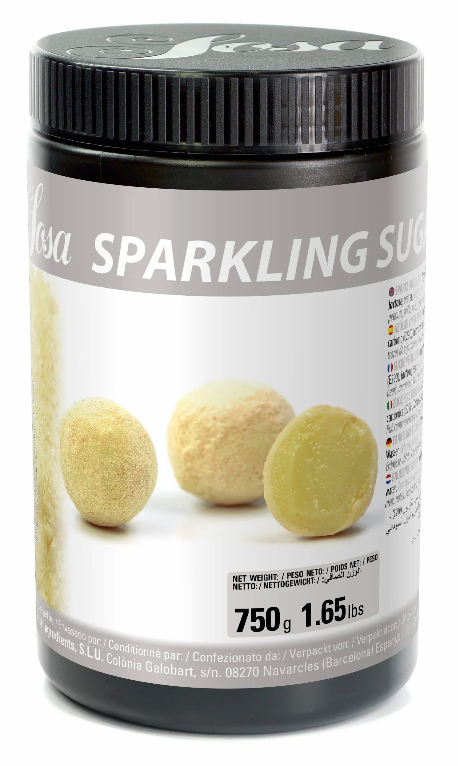SOSA Sparkling sugar polvo chispeante Caramelo carbonatado Texturizante efervescente Bote 750grs Uso alimentario