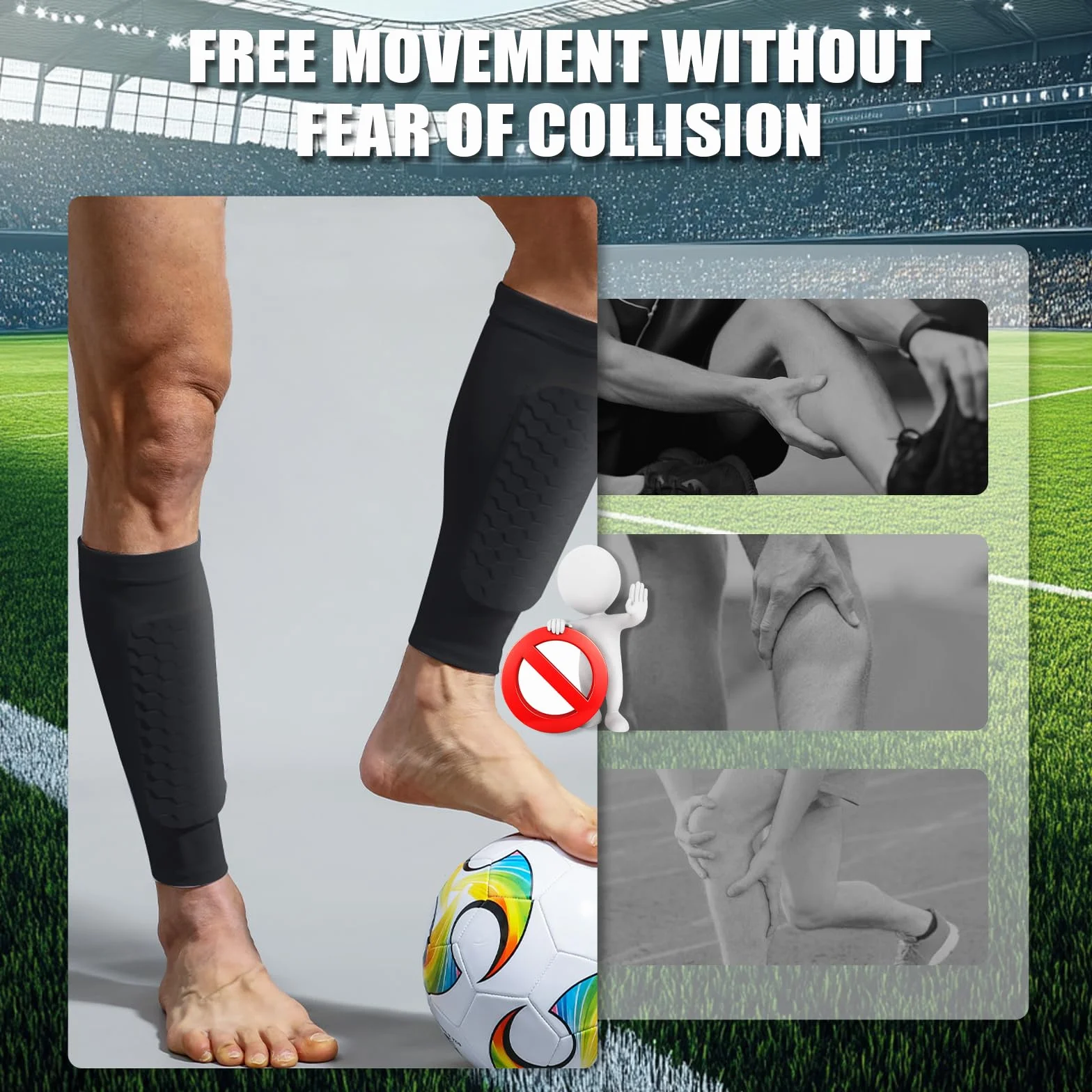 Espinilleras Fútbol Niño Transpirables Antideslizantes Ergonómicas Protección Total