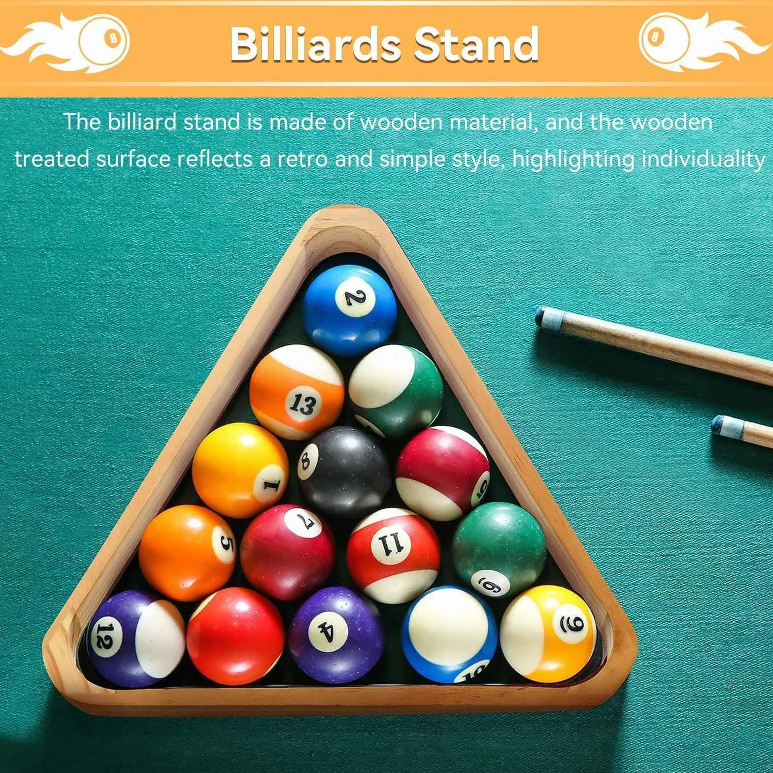 Marco De Billar Profesional De Madera Triangular Espesar Mesa De Billar Triángulo Bolas Rack Accesorios