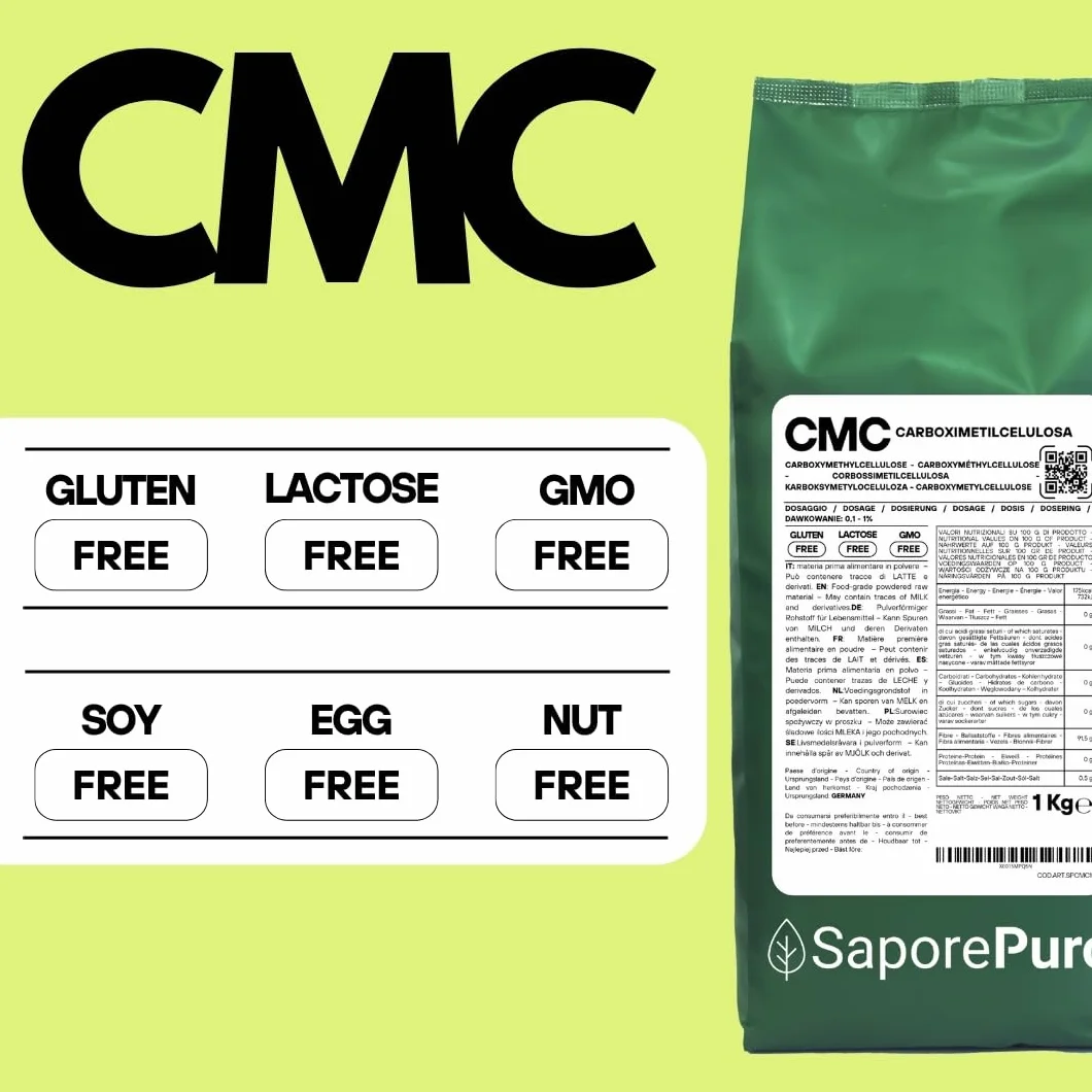 Saporepuro CMC 1 kg - ideal para helados, geles, decoraciones y pastas - Excelente agente gelificante y estabilizante