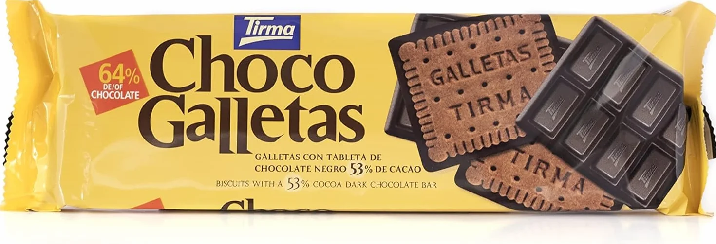 Tirma Chocobiscuit Black 160g | Galleta crujiente cubierta de chocolate negro intenso | Equilibrio perfecto entre textura y sabor | Ideal como snack o con café | Capricho irresistible.