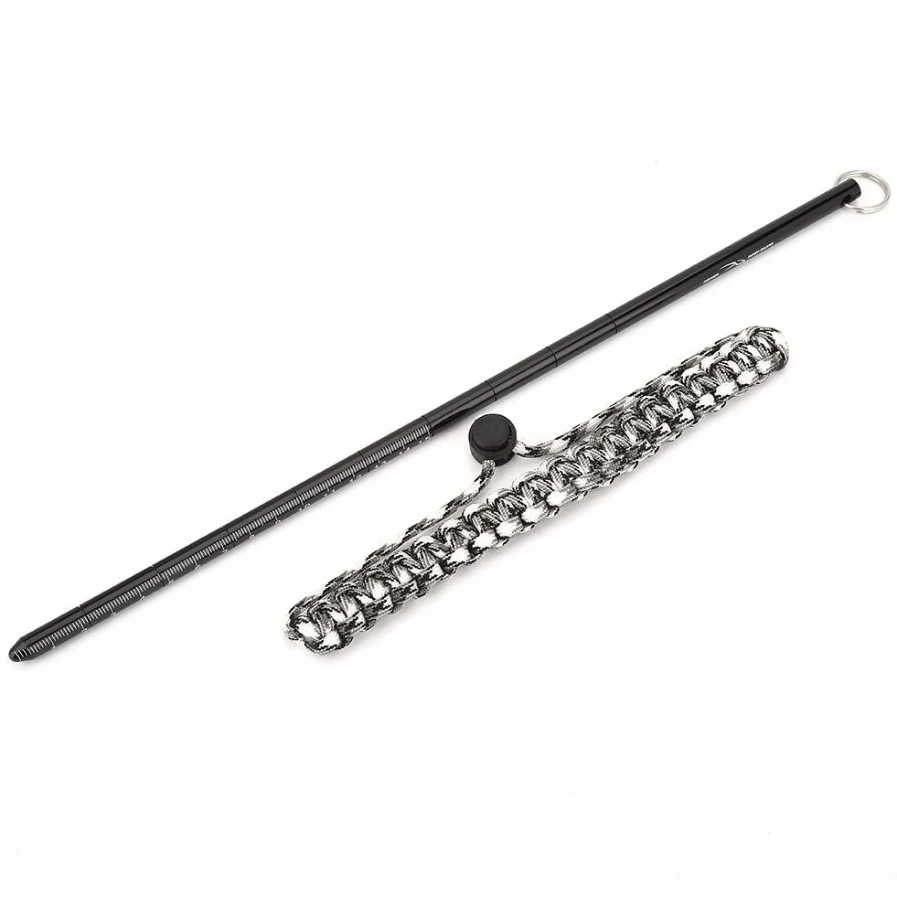 Tbest Puntero de Buceo Barra Aleación Aluminio Ligera con Cordón Paracaídas para Submarinismo Snorkel Negro