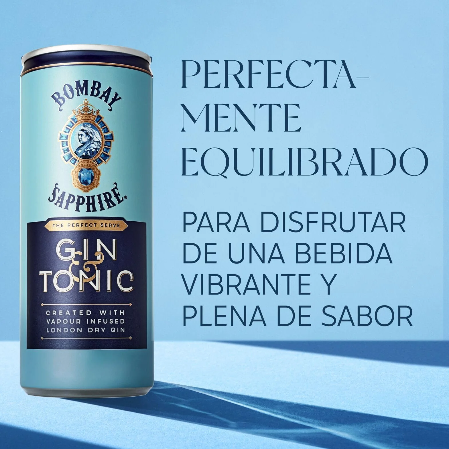 Latas de cóctel Bombay Sapphire Gin & Tonic listo para tomar, 6,5% Vol., 25 cl / 250 ml (pack de 12), bebidas alcohólicas con London Dry Gin 100% infusionada al vapor