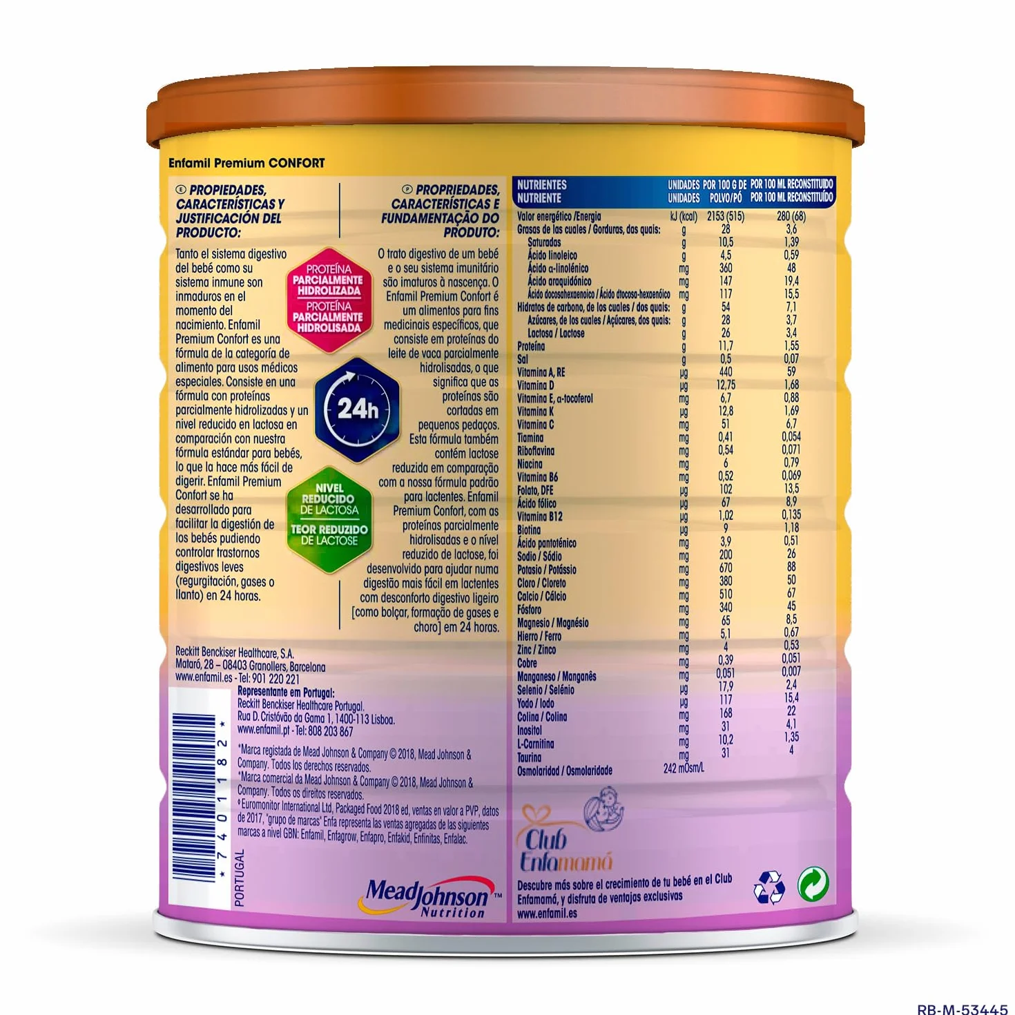 Enfamil Premium Confort Pack Fórmula para Bebés con Trastornos Digestivos - 4 latas x 800 g