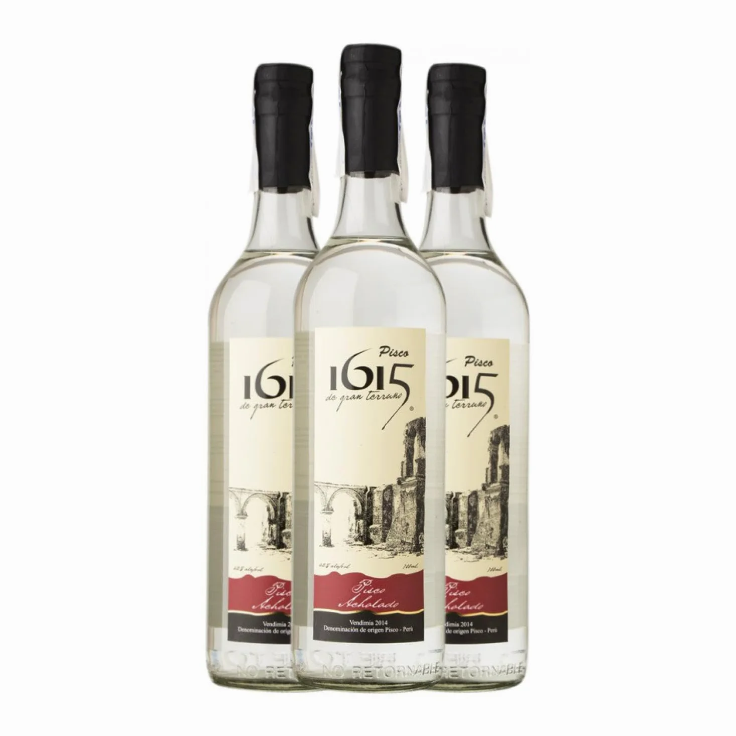 Pisco Pisco 1615 Acholado 70 cl (Caja de 3 Botellas de 70 cl)