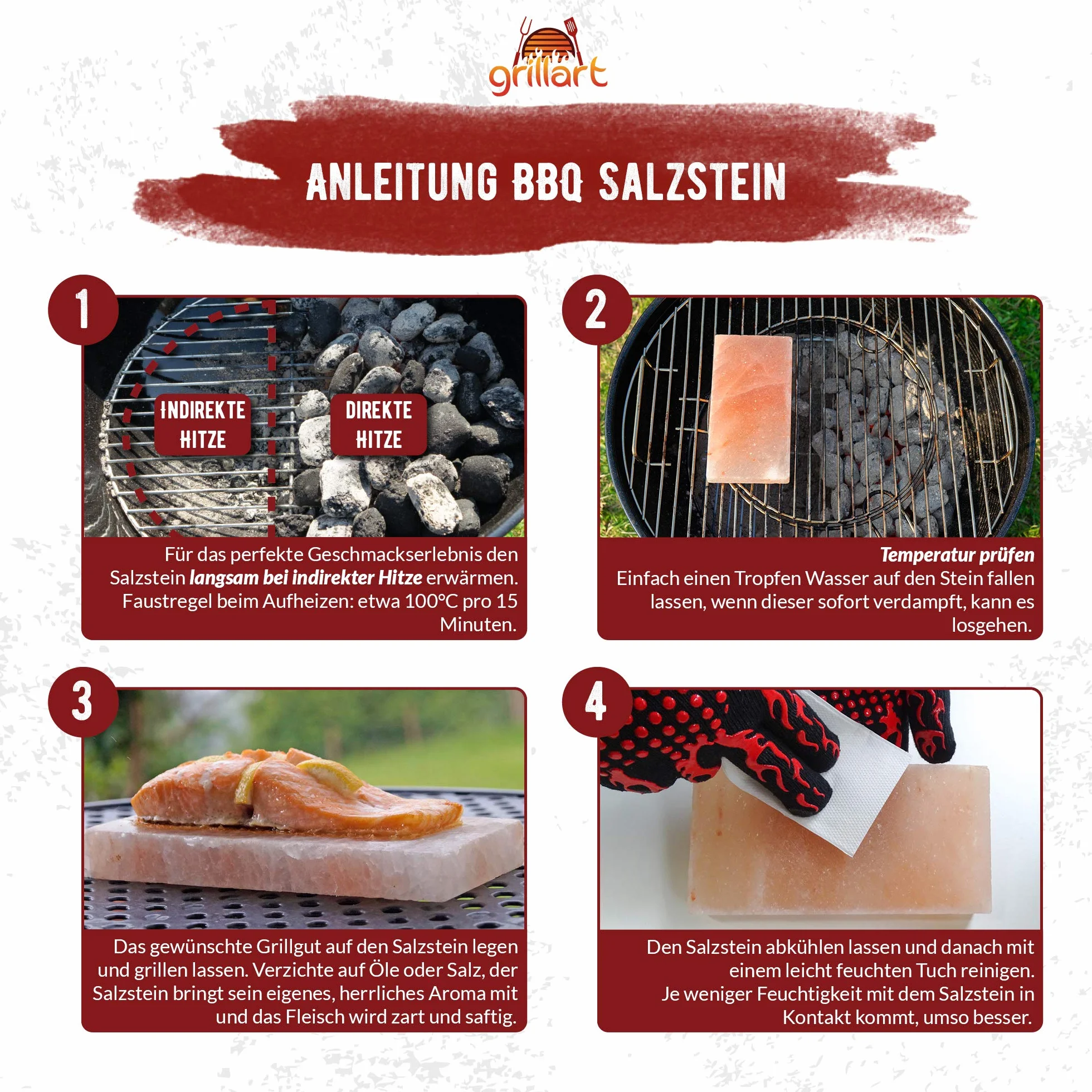 Grillart Premium XL Piedra de Sal para Asar (Paquete de 2) - Barbacoa de Sal para Parrilla