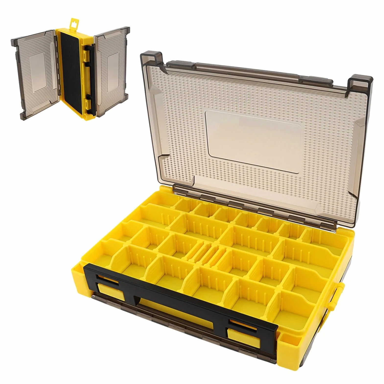 Caja organizadora doble cara para accesorios de pesca 20,5 x 14,5 x 4,5 cm resistente al agua
