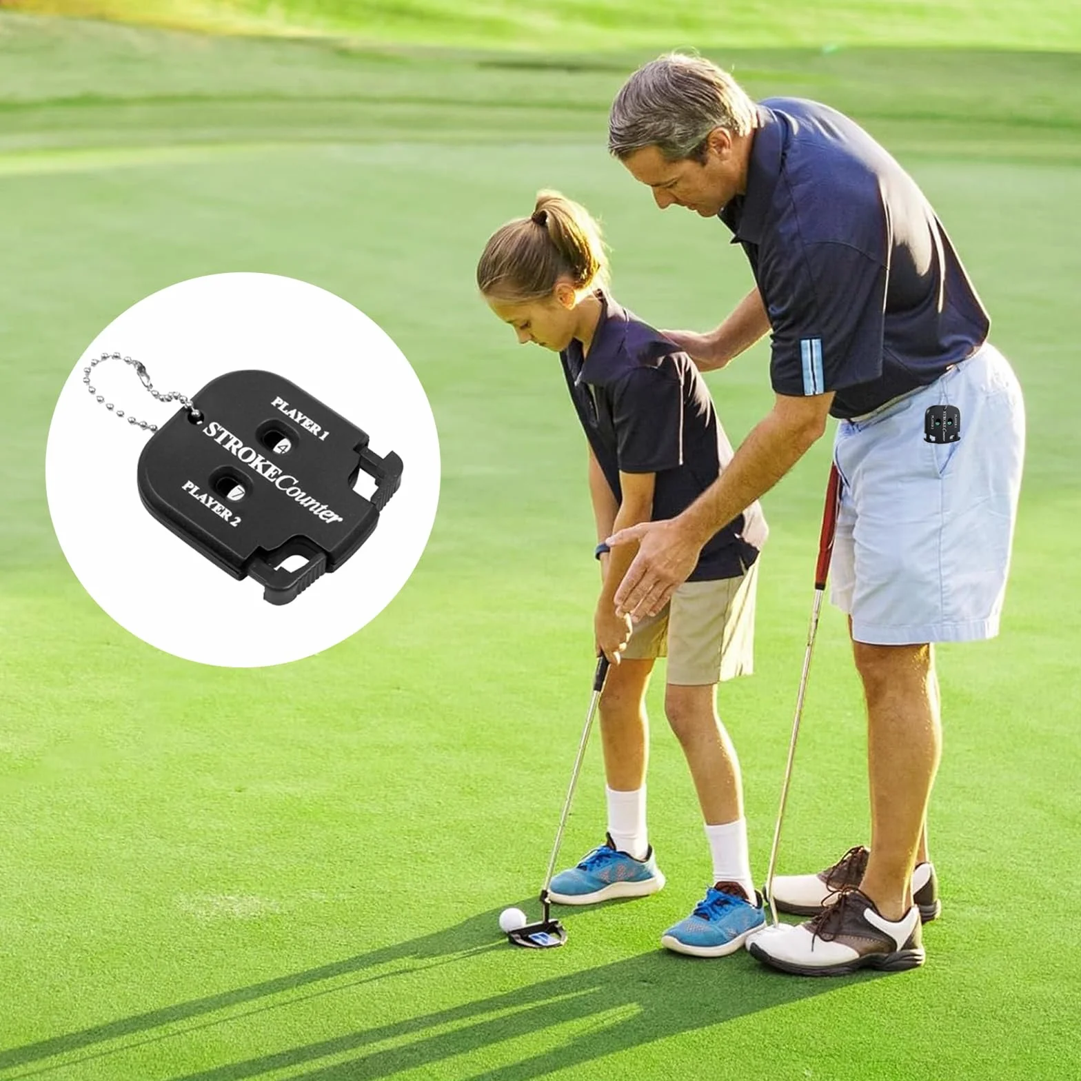 Contador De Puntaje De Golf 4 Piezas con Llavero para Golf