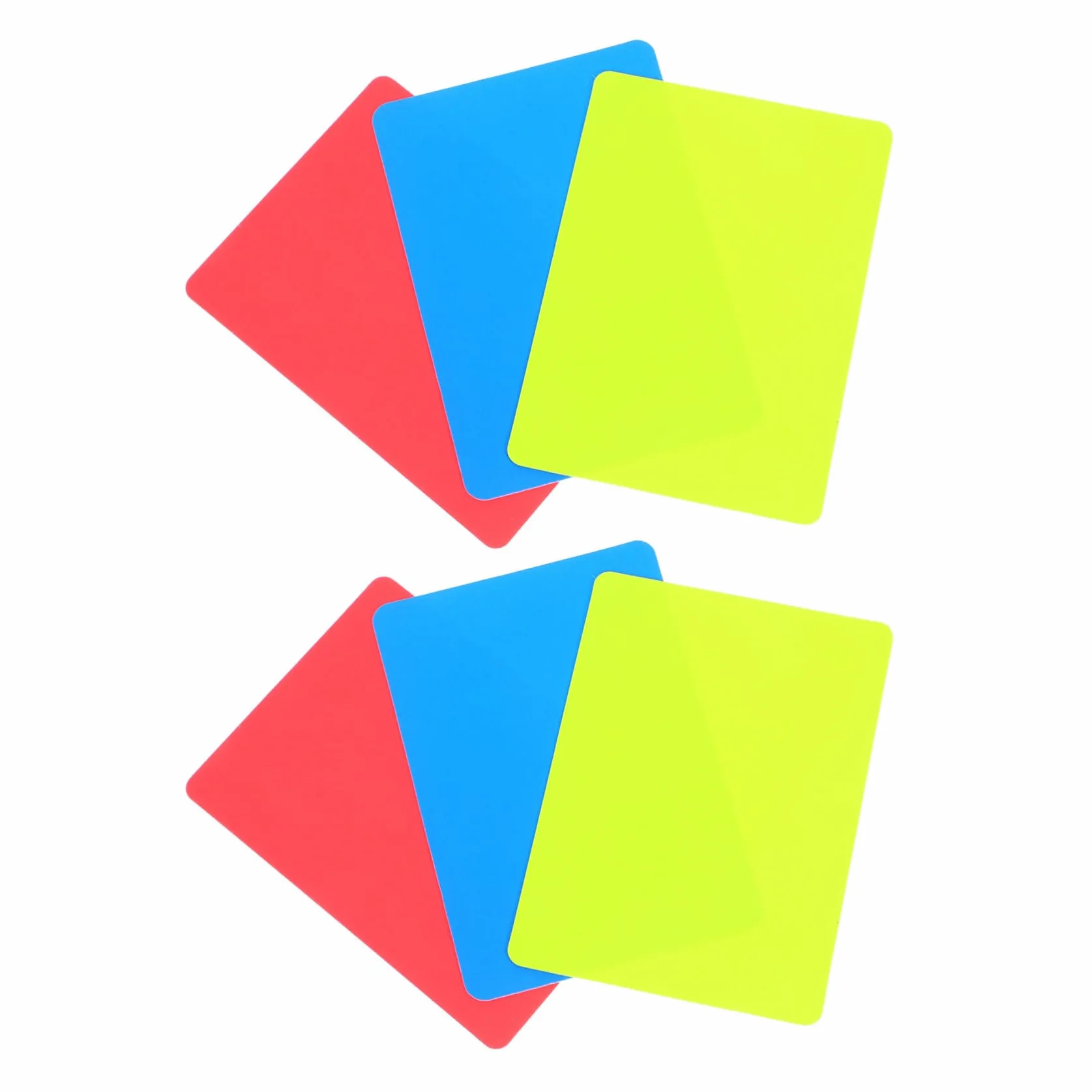 SUPVOX Juego de 6 Tarjetas de Árbitro de Fútbol en PVC Rojo Amarillo Azul para Penalizaciones