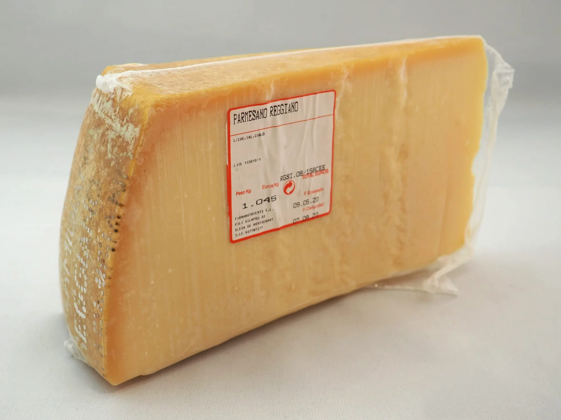 Parmesano Reggiano DOP 24 meses cuña 1 kg Parmigiano Origen italiano Queso
