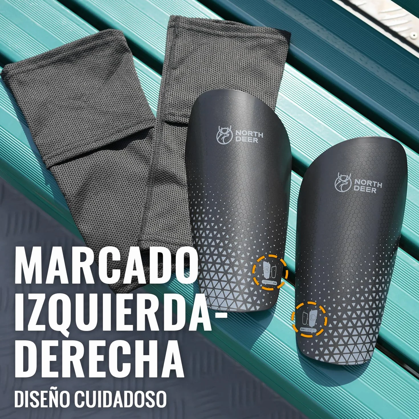 Northdeer Espinilleras Infantiles de Fútbol con Medias Bolsillo