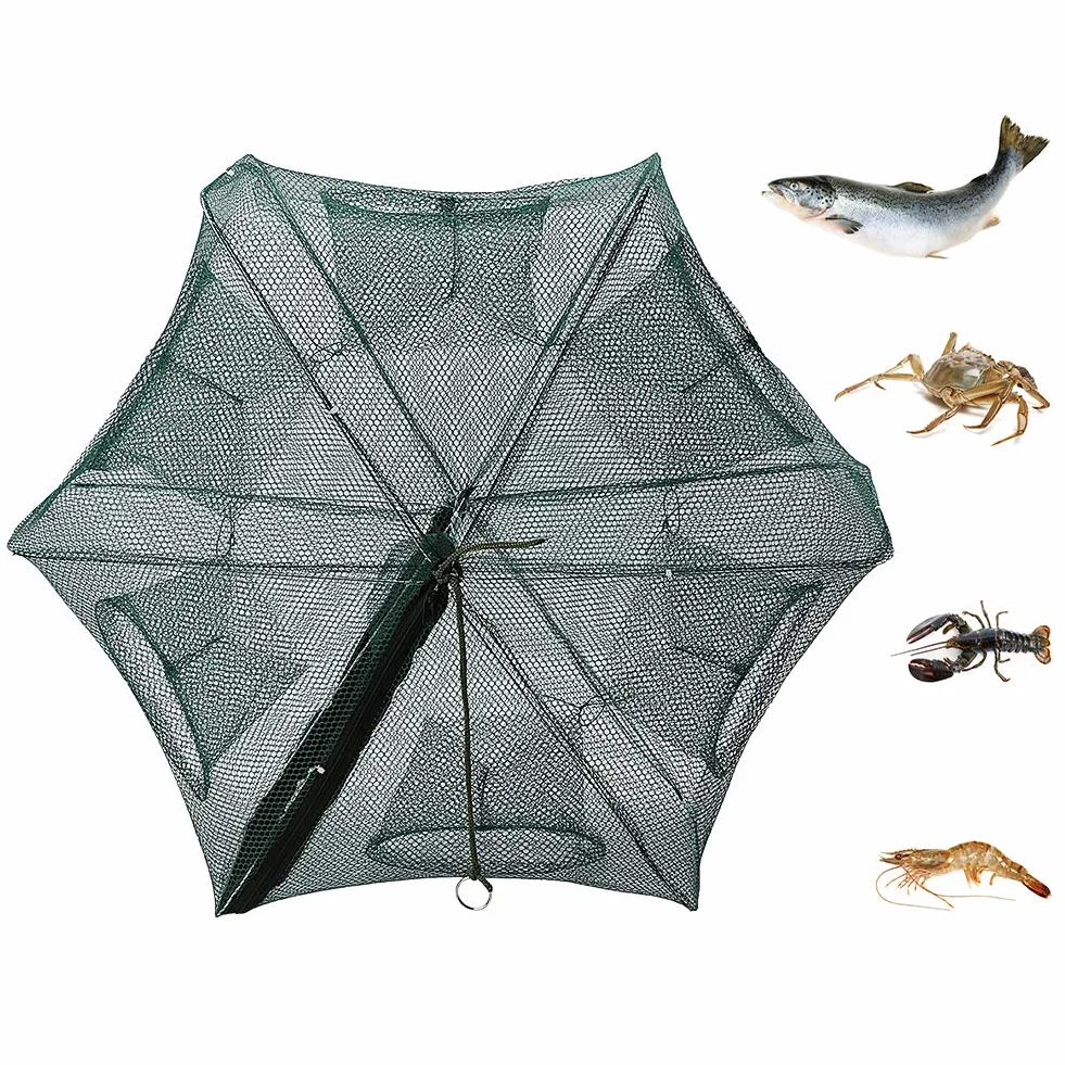 Red de Pesca con 6 Agujeros para Cangrejos y Peces Pequeños, Trampa de Malla Resistente