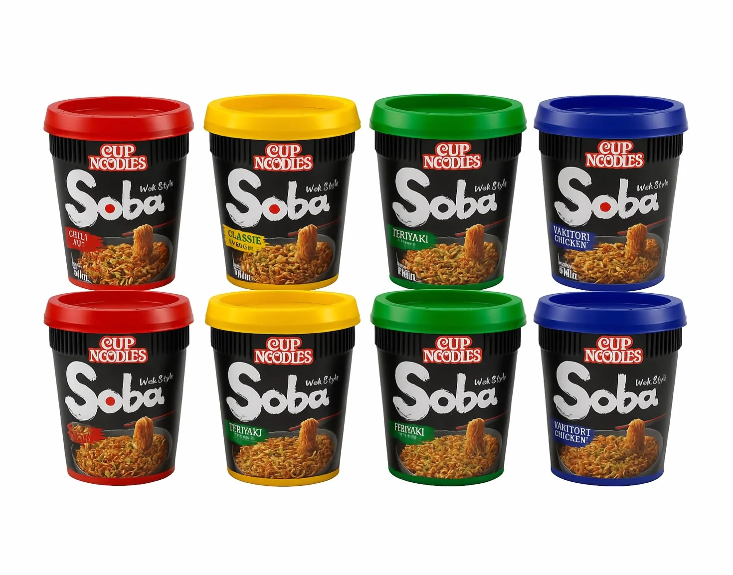 Nissin Ramen Box 8 piezas Soba Cup fideos instantáneos Yaki Soba variados