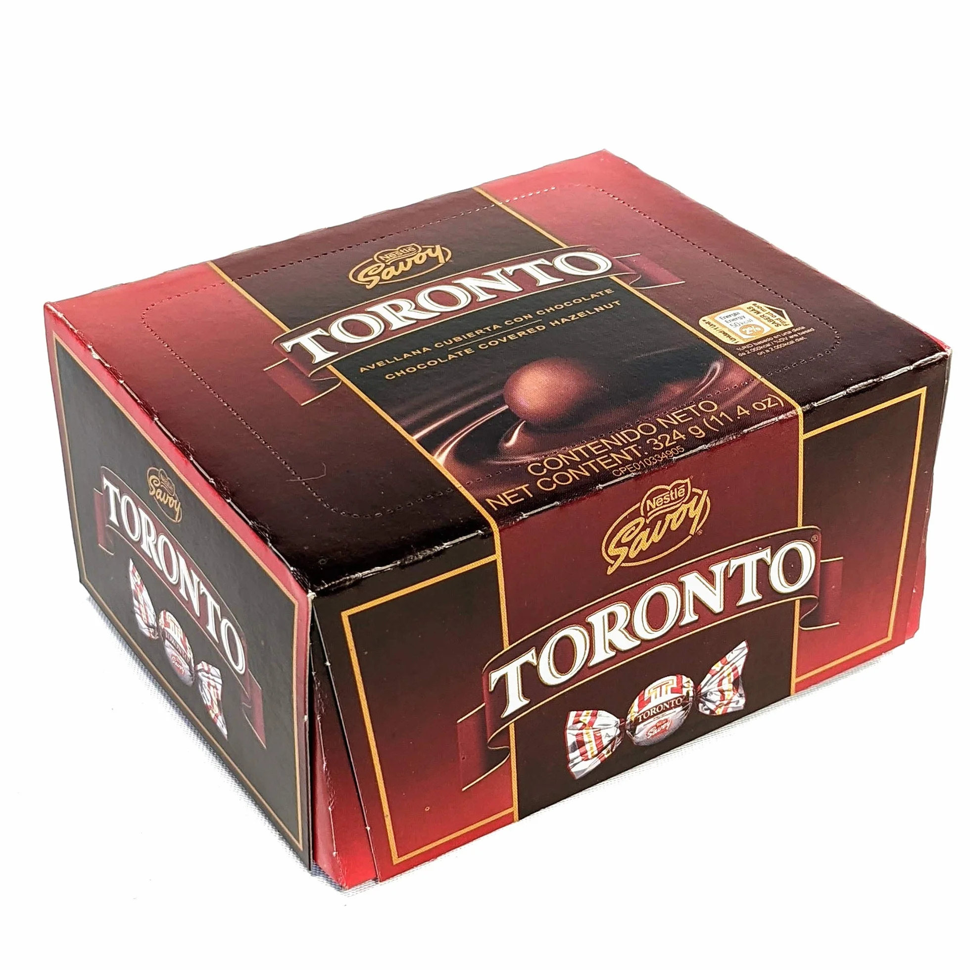 Nestle Savoy Toronto Venezuela - Avellana cubierta con chocolate Savoy - Hazelnut covered with Savoy chocolate – caja/box 324 gramos - 11.4 ounces