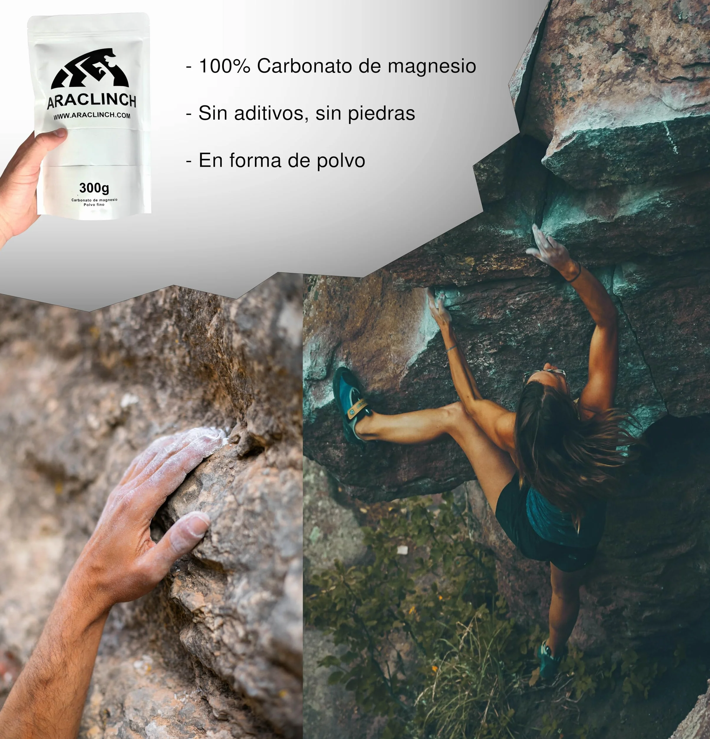 Carbonato de Magnesio en Polvo 300g para Escalada y Gimnasio