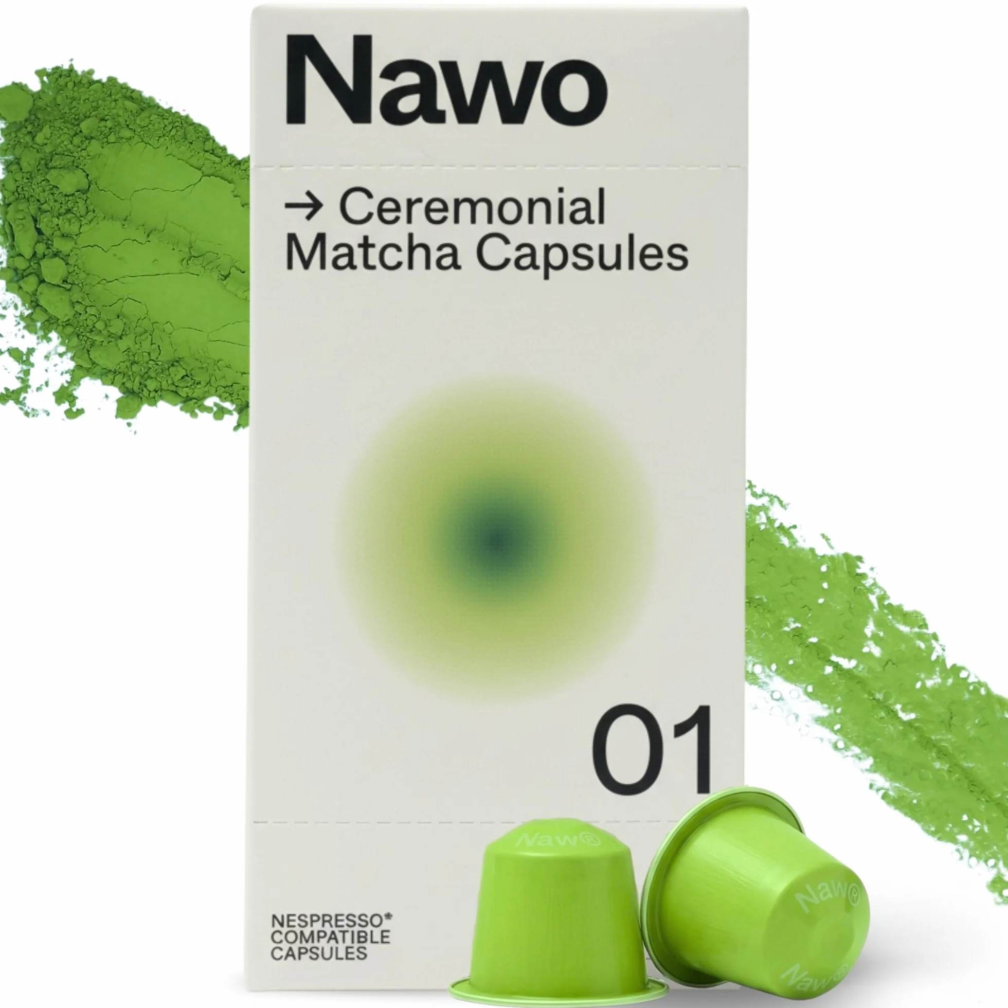 10 Cápsulas de Té Matcha Ceremonial – Compatibles con Nespresso®, 100% Natural, Té Verde en Polvo, Ideal para Matcha Latte, Sin Azúcares Añadidos ni Conservantes – NAWO® Matcha