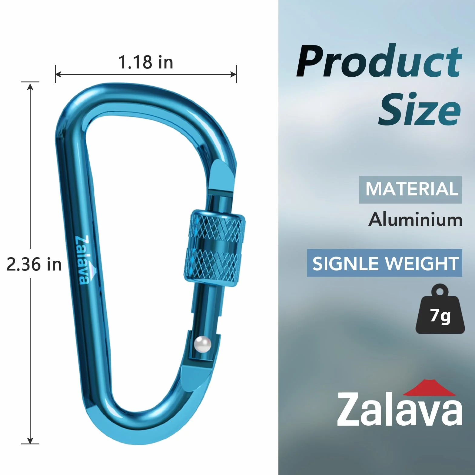 Mini Mosquetón de Aluminio D - Llavero con Tapón de Rosca para Camping