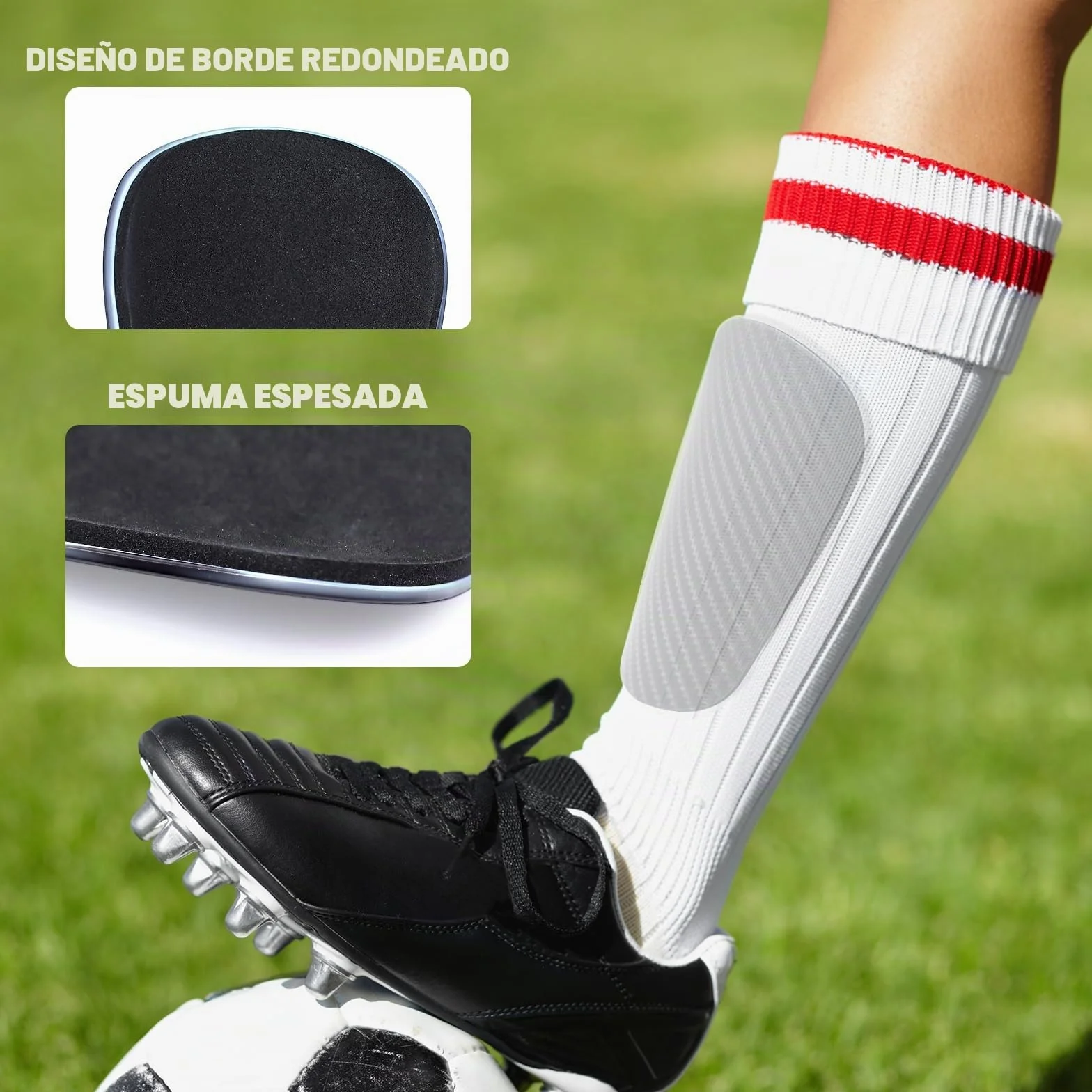 Espinilleras Fútbol Niño 40g Personalizadas 10×6,3 cm Adolescentes Adultos