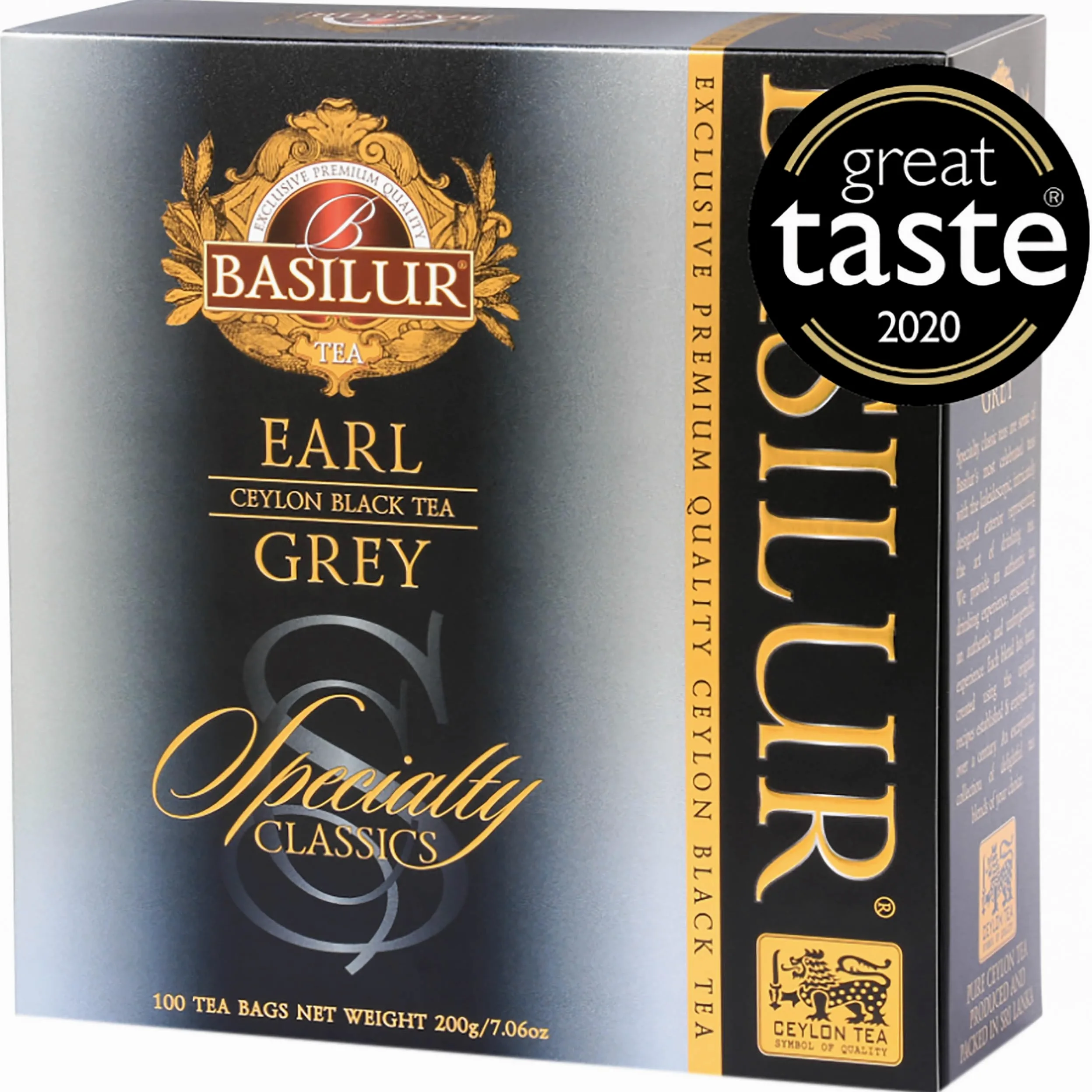 sarcia.eu BASILUR Earl Grey- Té Negro de Ceilán con Aceite de bergamota en bolsitas, 100x2g, 3 Paquetes