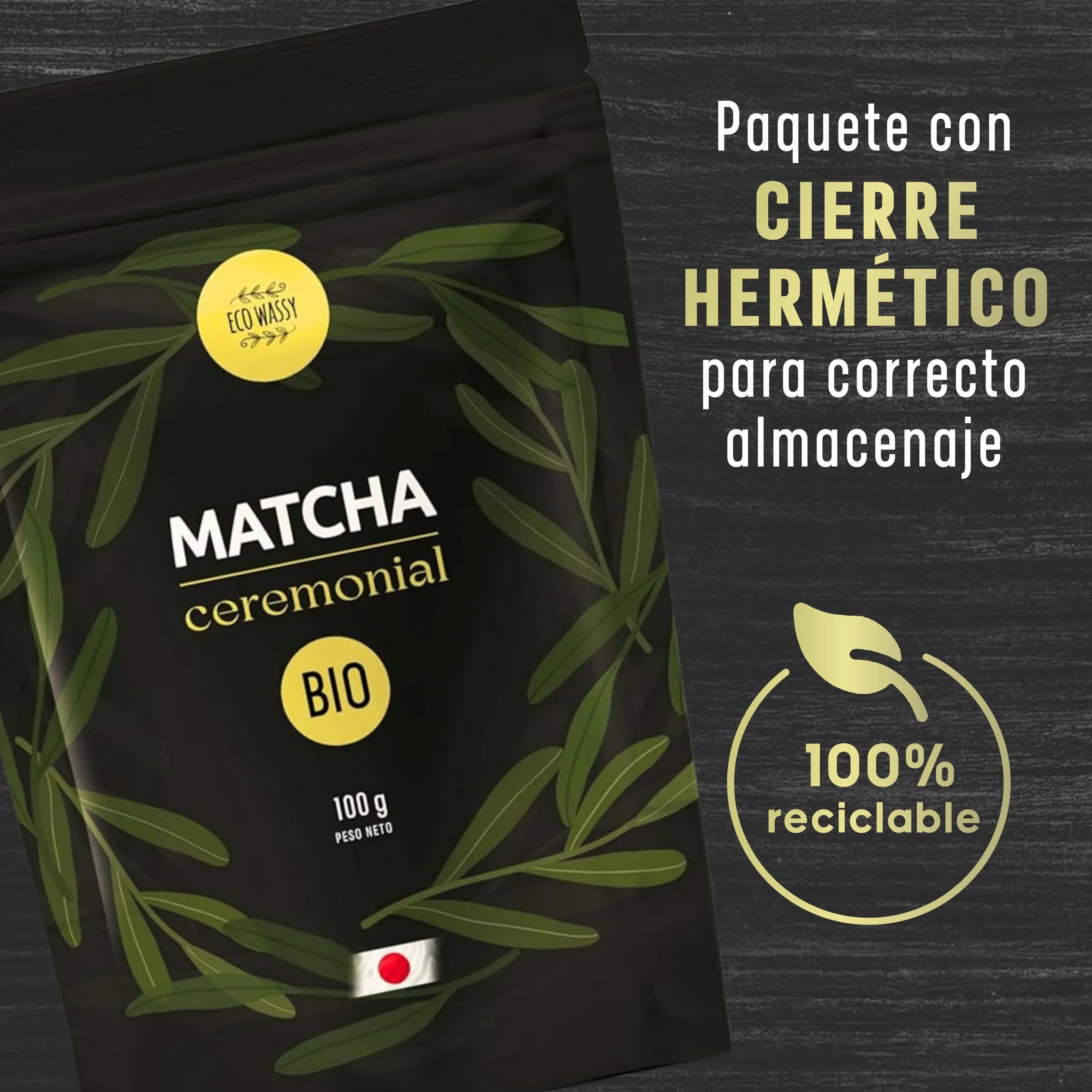 Té Matcha BIO Japonés [Certificado] Grado CEREMONIAL. 100% Natural. 100Gr De Té Verde Matcha Reductor, Potente Détox Y Antioxidante. Puro Matcha Orgánico De Cultivo. (100g)