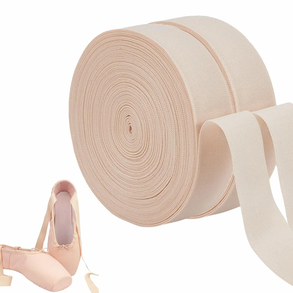OLYCRAFT 20 m Ballet elástico Punta zapato 22 mm Satén Stretch Cinta Rodillo