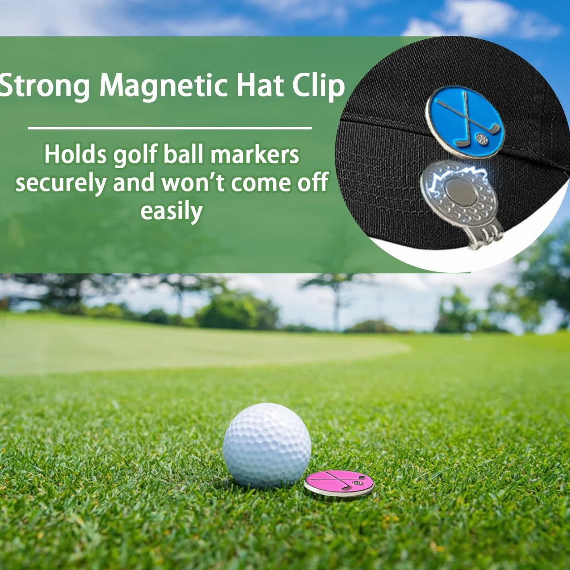 Juego de 12 marcadores de pelota de golf con clips magnéticos
