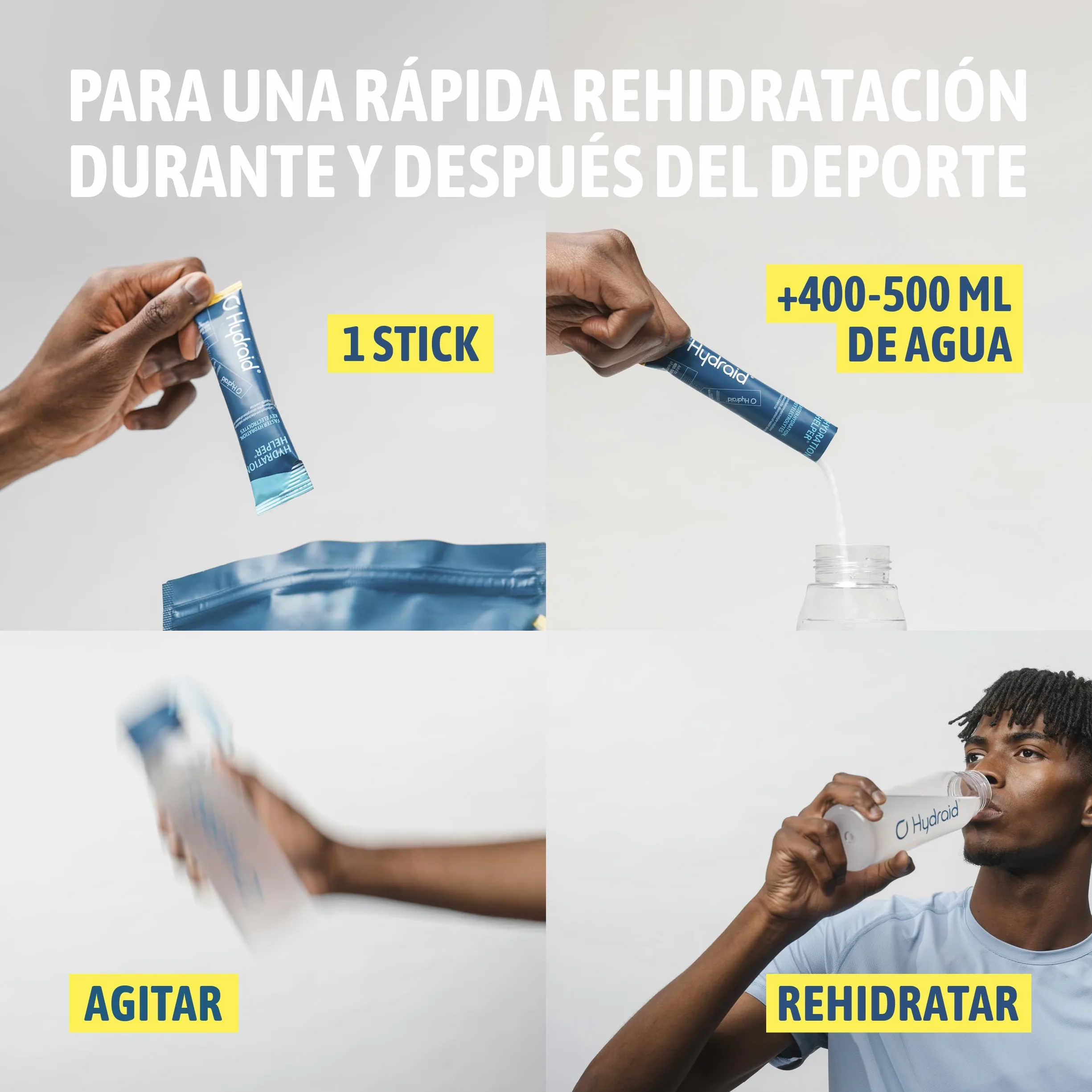 Electrolitos en polvo Hydraid® LIMÓN (1118 mg) – 25 sobres – bebida deportiva para hidratación rápida – calidad alemana