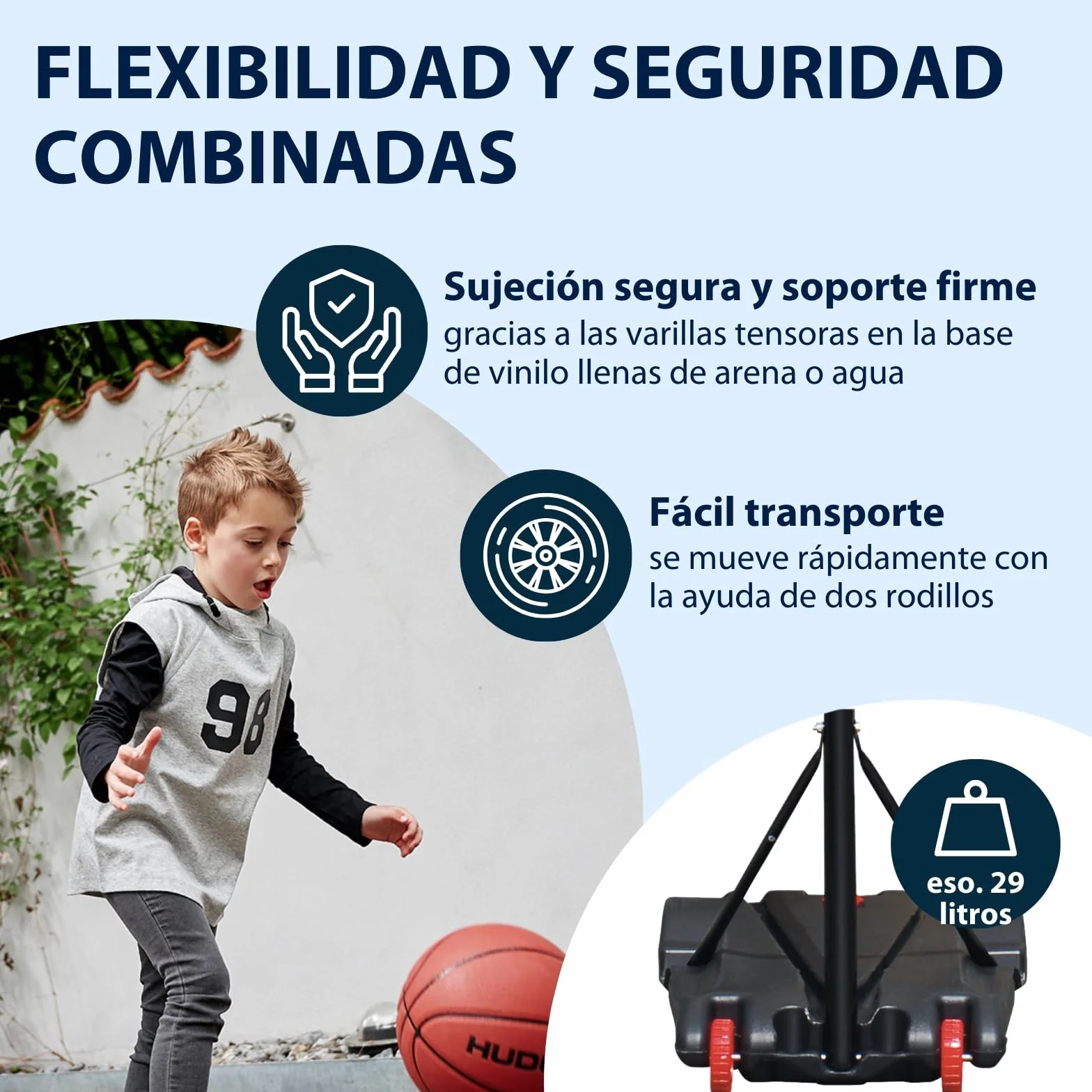 HUDORA Soporte Baloncesto All Stars 205 Canasta Ajustable Altura niños Adolescentes Exterior móvil jardín