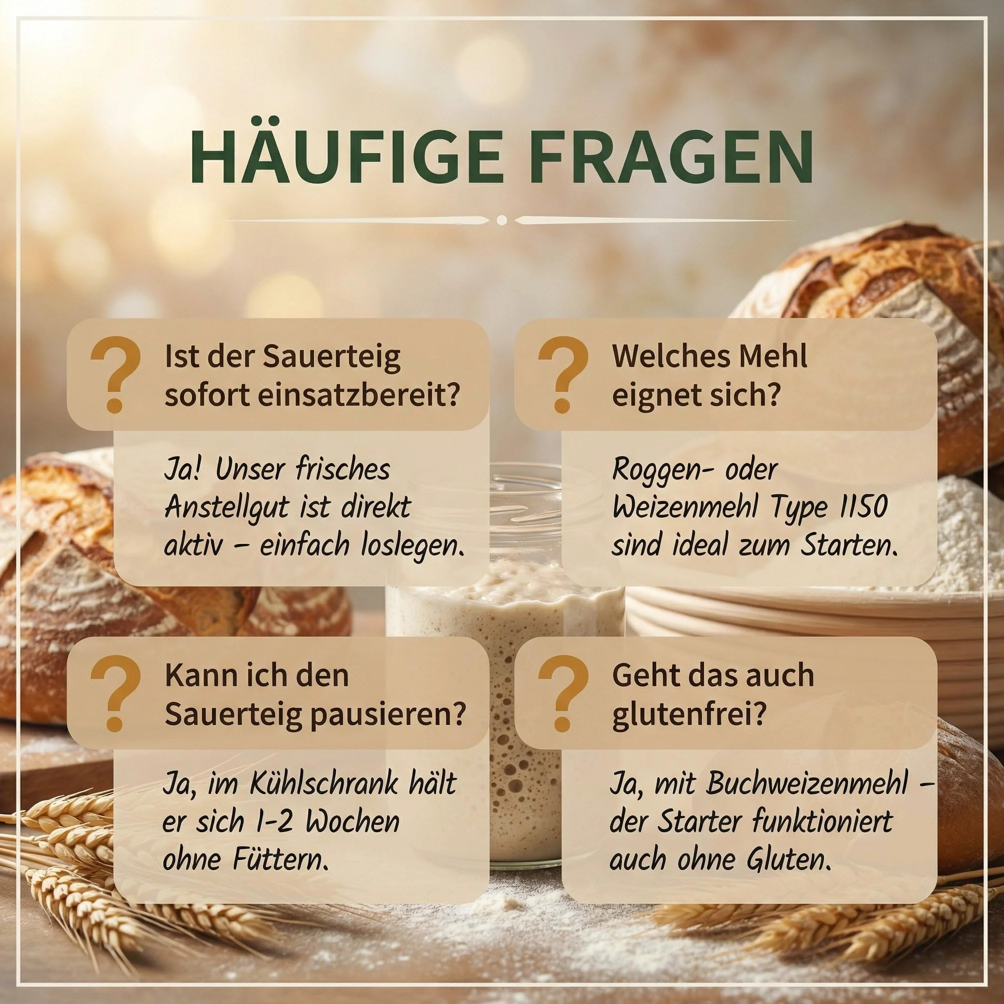 HeldenPilz | Masa agria orgánica fresca | Set para hornear pan + regalo | hacer pan crujiente tú mismo, incluye instrucciones y recetas, ingredientes 100% naturales (centeno para iniciar la levadura
