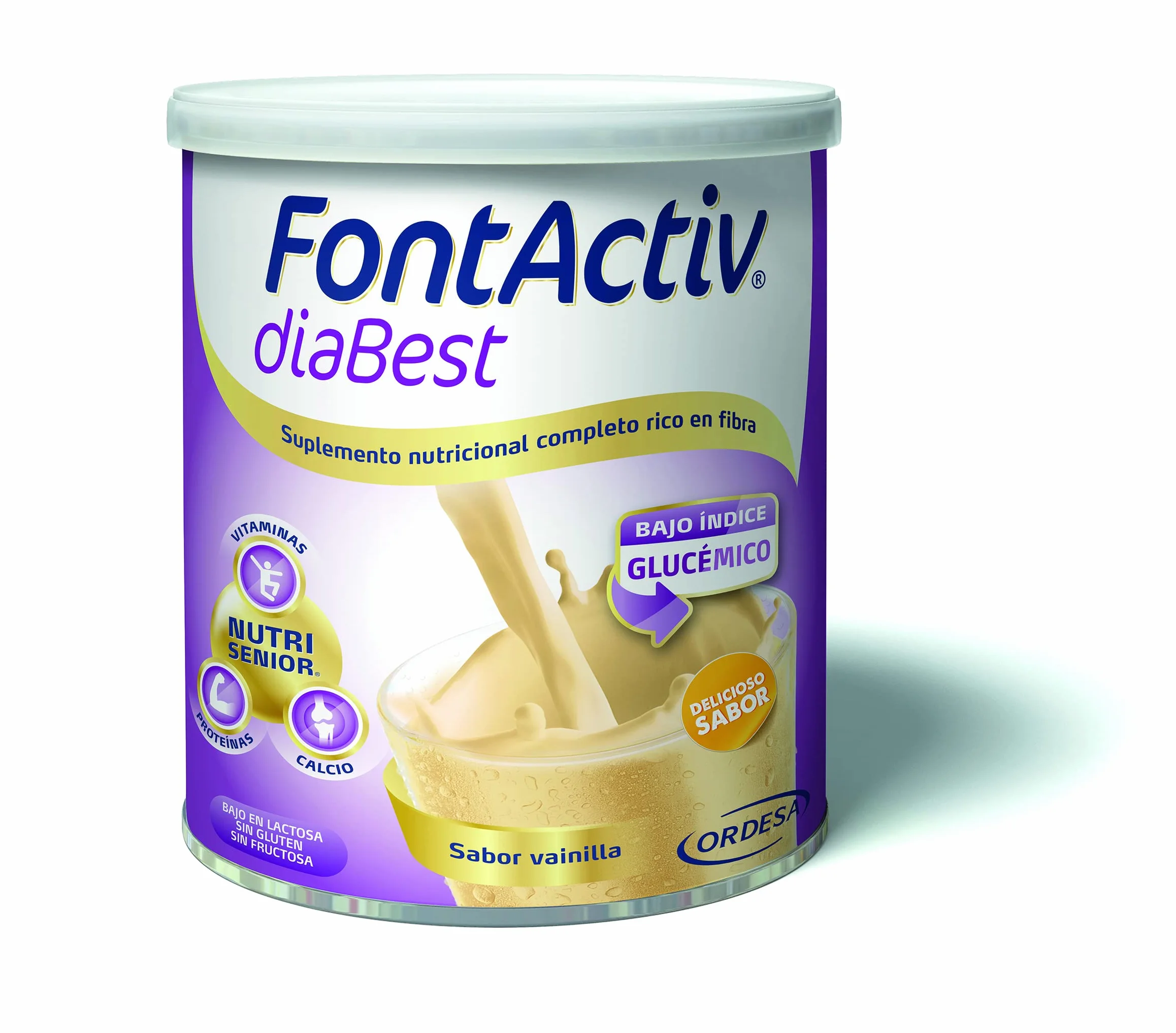 FontActiv diaBest Vainilla 3PACK Suplemento Nutricional con Fibra de Bajo Índice Glucémico