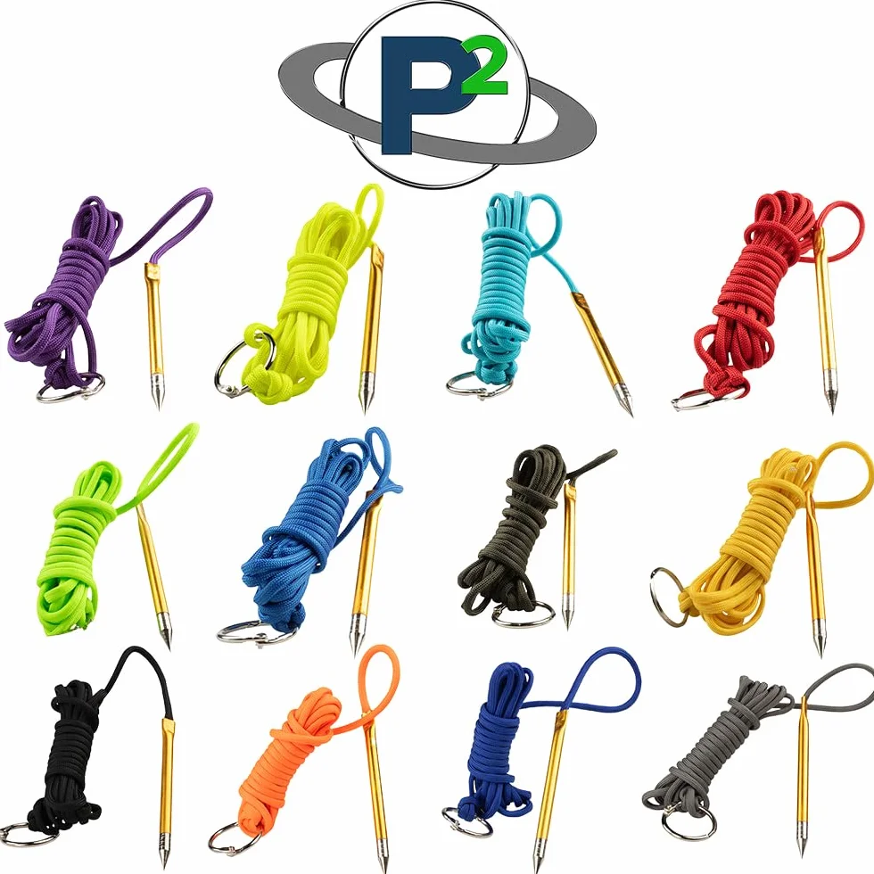 PARACORD PLANET 10 pies 550lb Paracord Pesca Stringer Fish Holder con Aguja de Metal y Anillo Dividido
