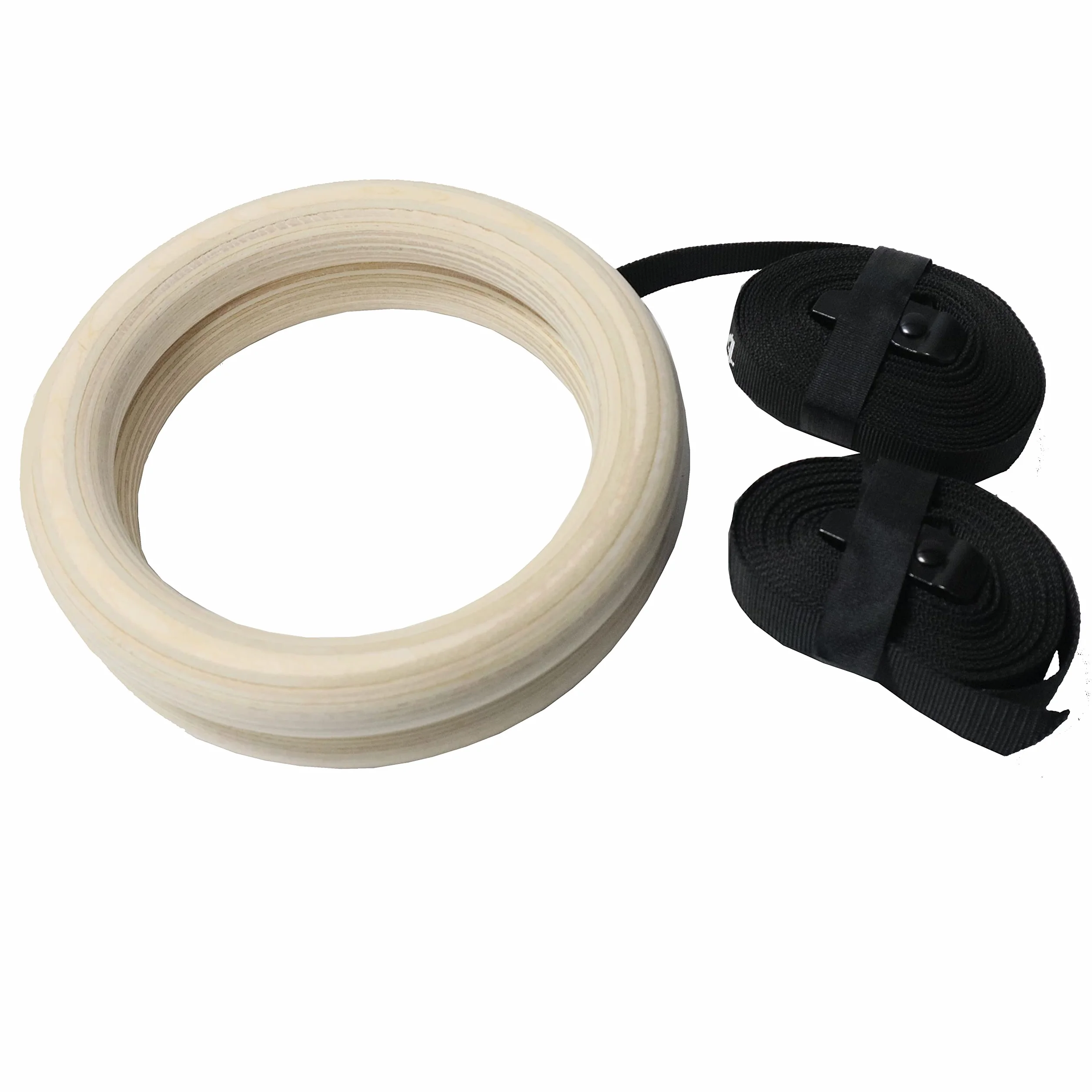 VLFit Anillos de Gimnasia de Madera 32 mm 28 mm Diámetro Hebillas Ajustables Correas para Gimnasio Olímpico