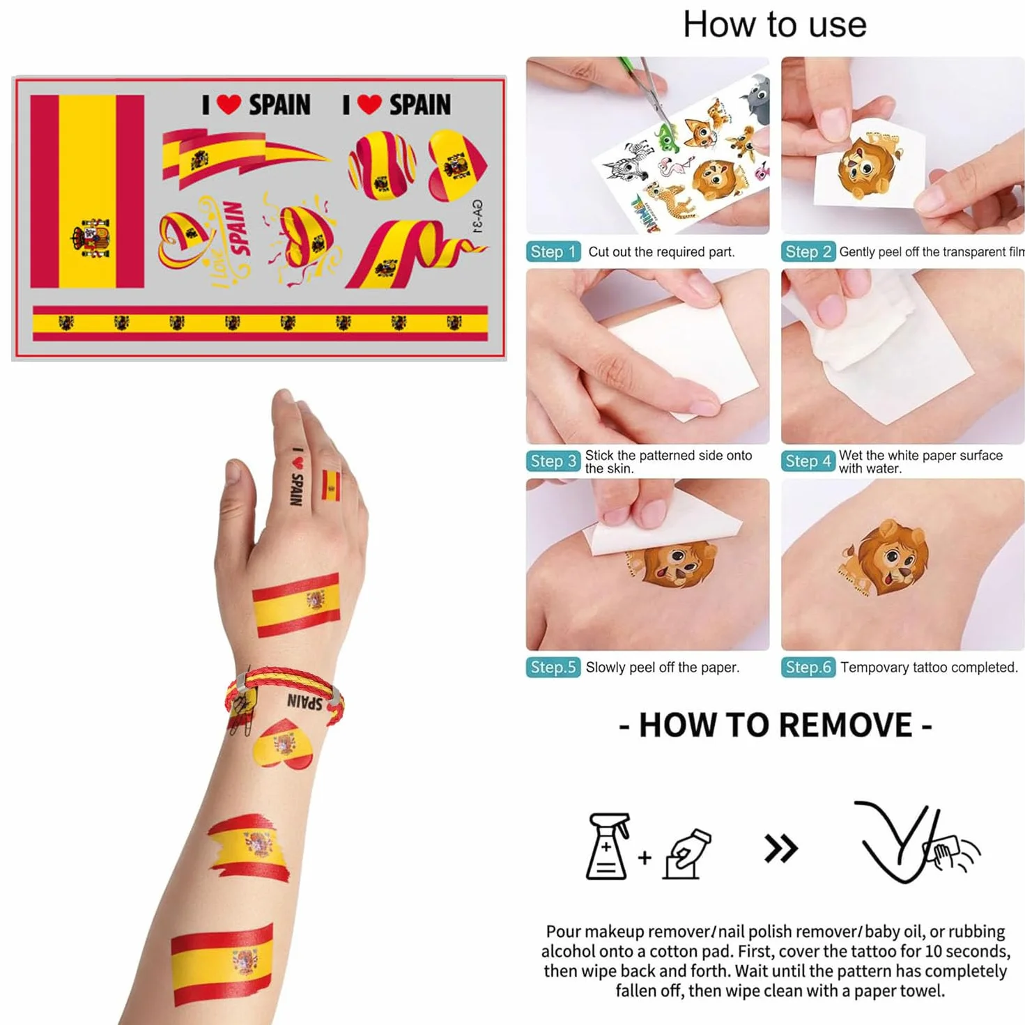 Bufanda y accesorios para fans Copa del Mundo 2026, juego 6 piezas, rotulador maquillaje, diadema, pulsera, cuerno, tatuaje
