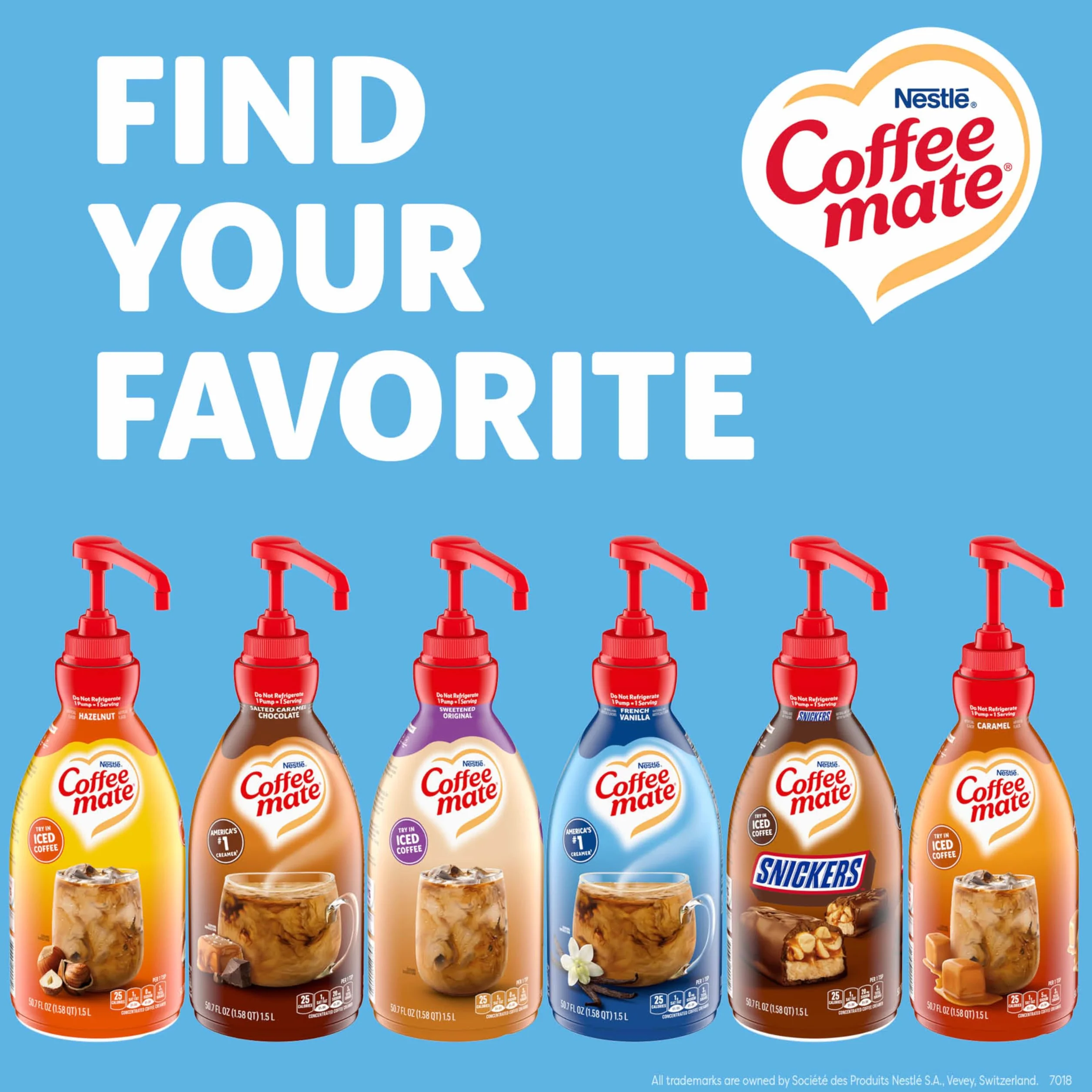 NESTLE COFFEE-MATE Coffee Creamer, French Vanilla, 1.5L liquid pump bottle, Pack of 2