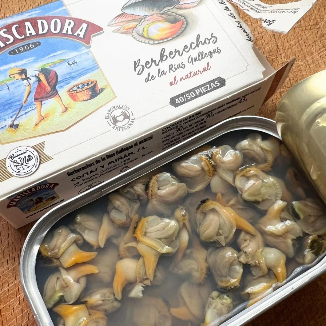Mariscadora Berberechos al Natural de las Rías Gallegas 40/50 Piezas | Pack de 3 Latas | Conserva Gourmet de Galicia