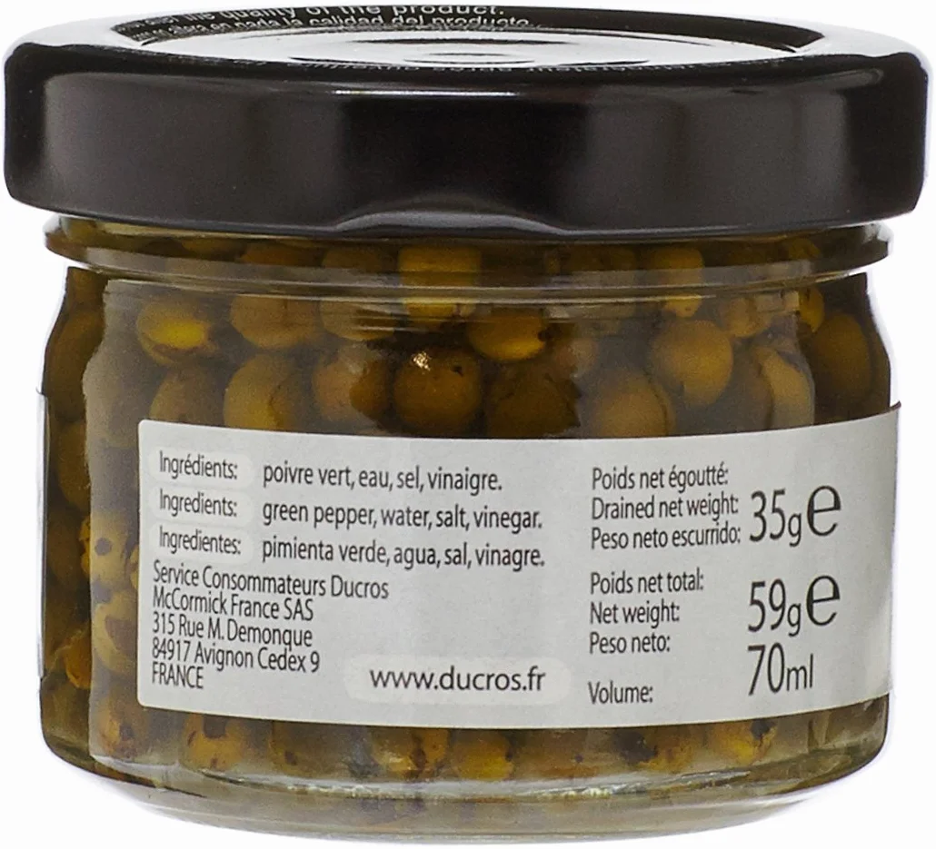 Ducros Poivre Vert en Saumure 35 g - Lot de 4