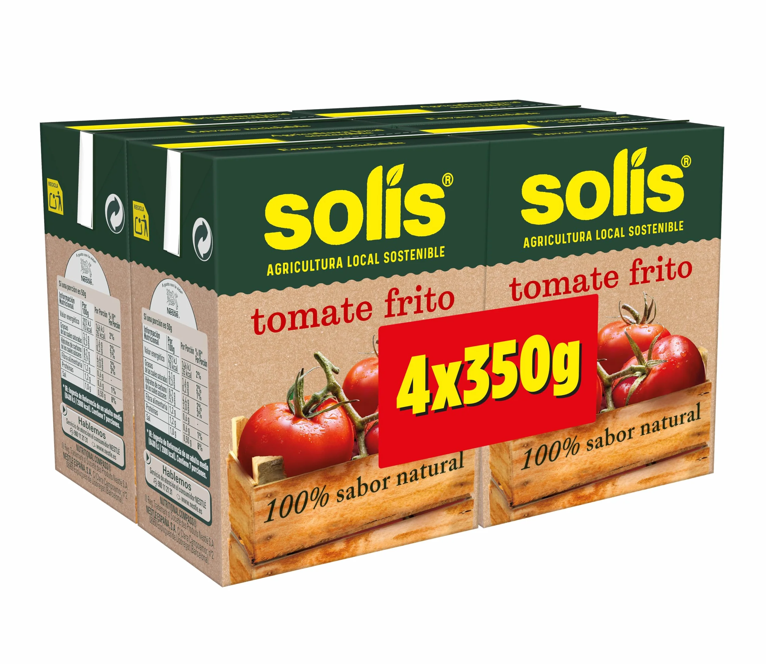 Solis Salsa de tomate Tom Frito Combi, 4 x 350