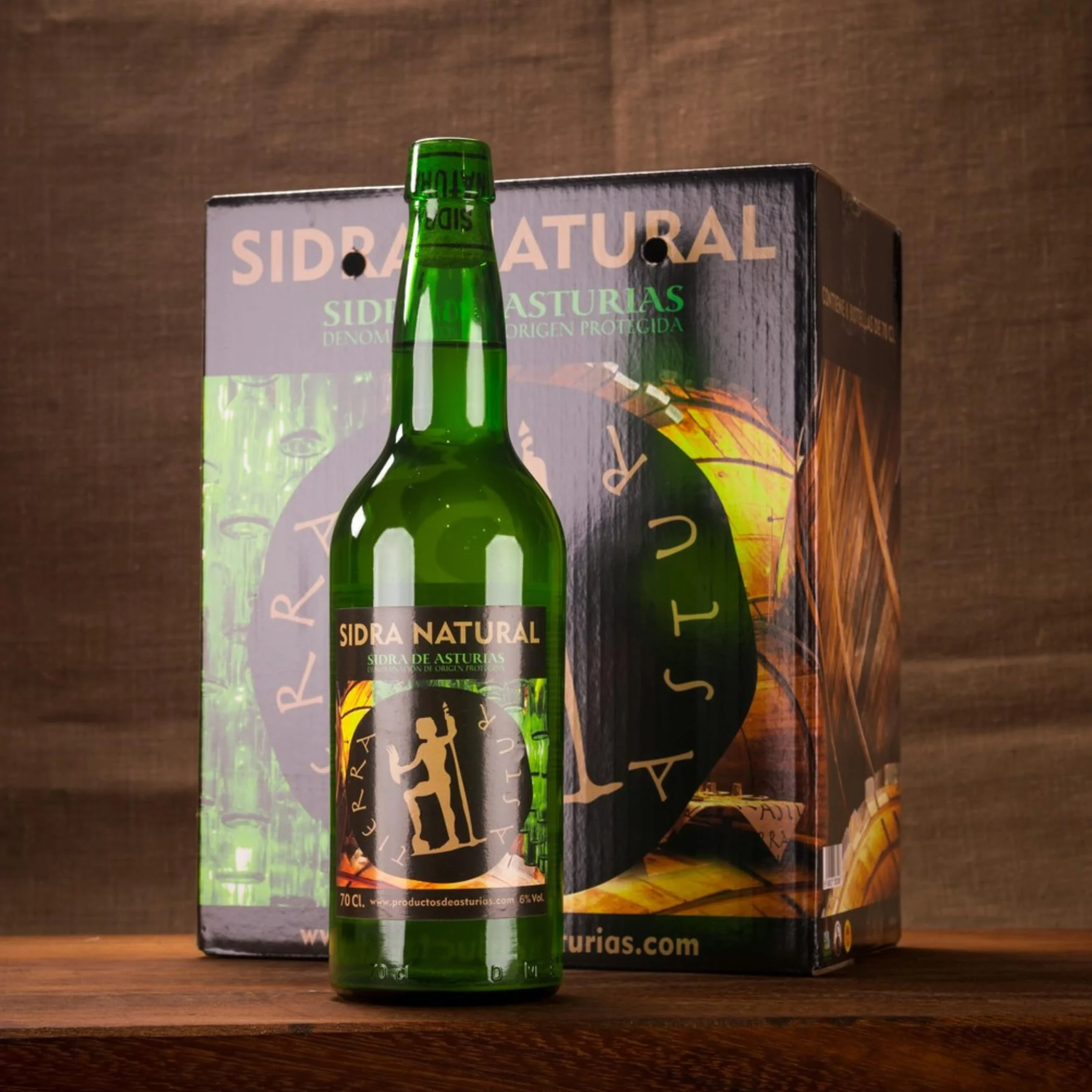 Sidra Asturiana DOP | Pack 6 Botellas 70 cl de Sidra Asturiana – 100% Manzana de Asturiana, 6% Vol