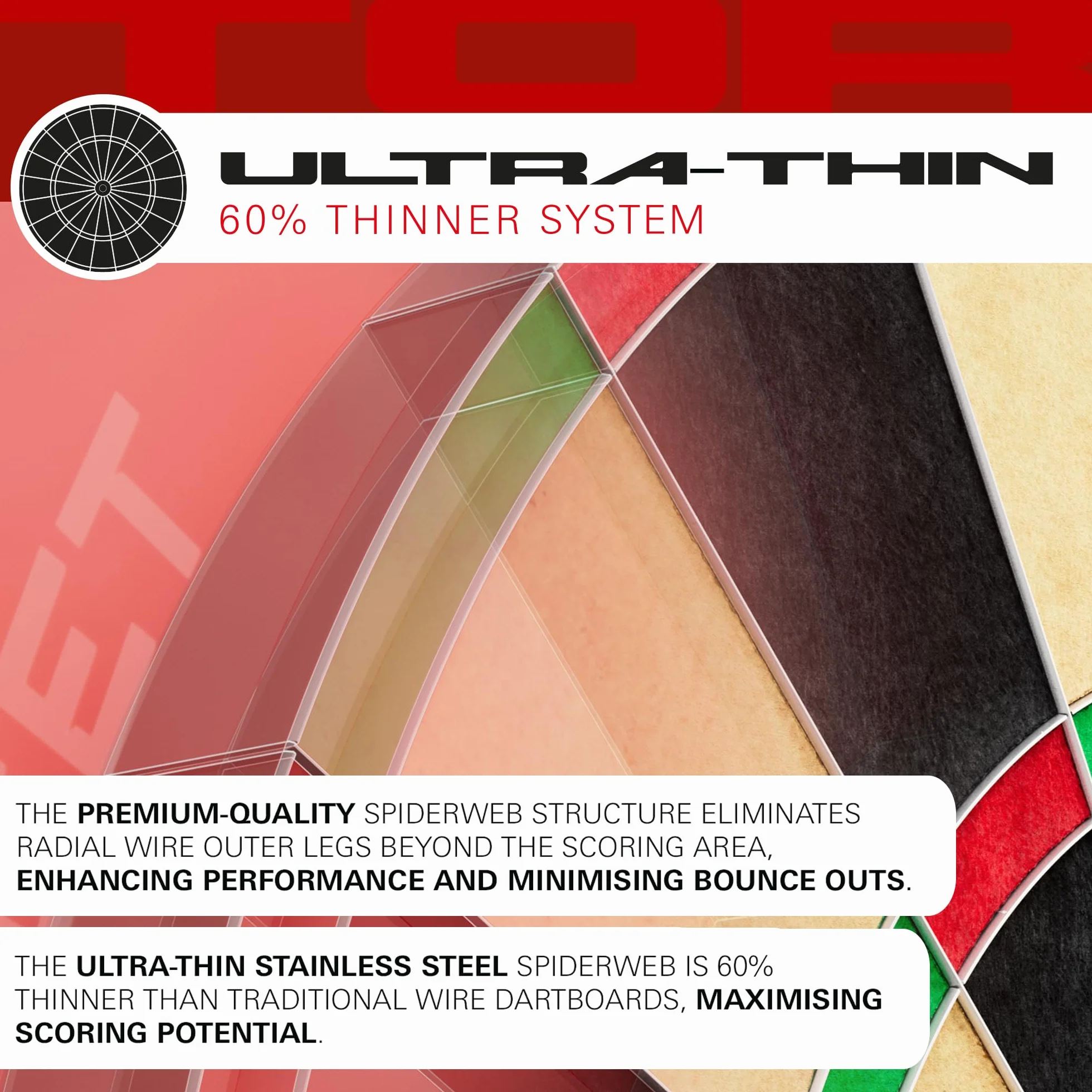 Target Darts Tor Diana Punta de Acero Dart Board con Optional 360-degree LED Light Ring Competición Estándar con Reparación Kit