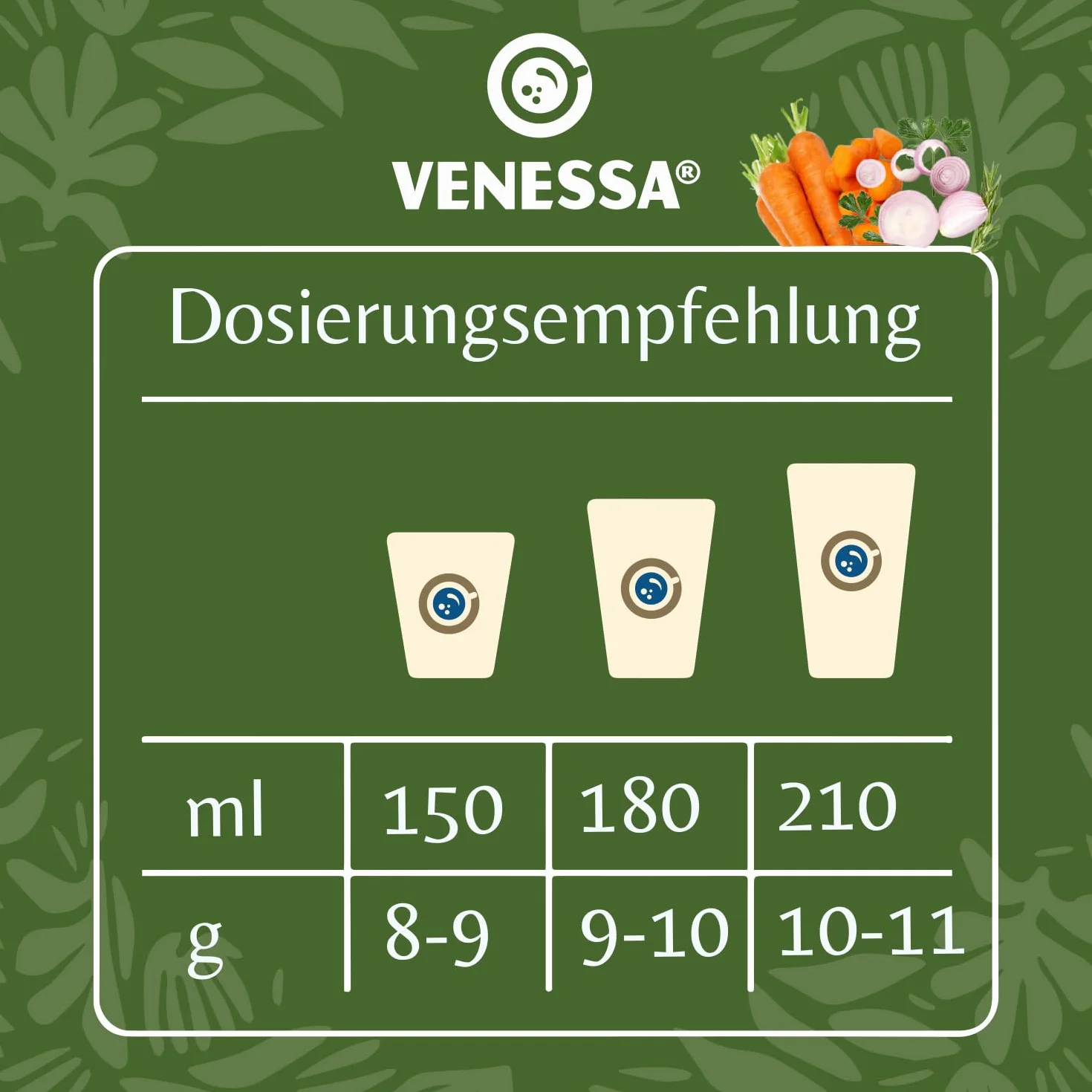 Venessa VVS1 Sopa de verduras 10 x 1 kg - Fresco y fino - Sabor vegetal natural - Soluble, sin grumos - Adecuado para todas las máquinas de café Vending, oficinas, autoridades