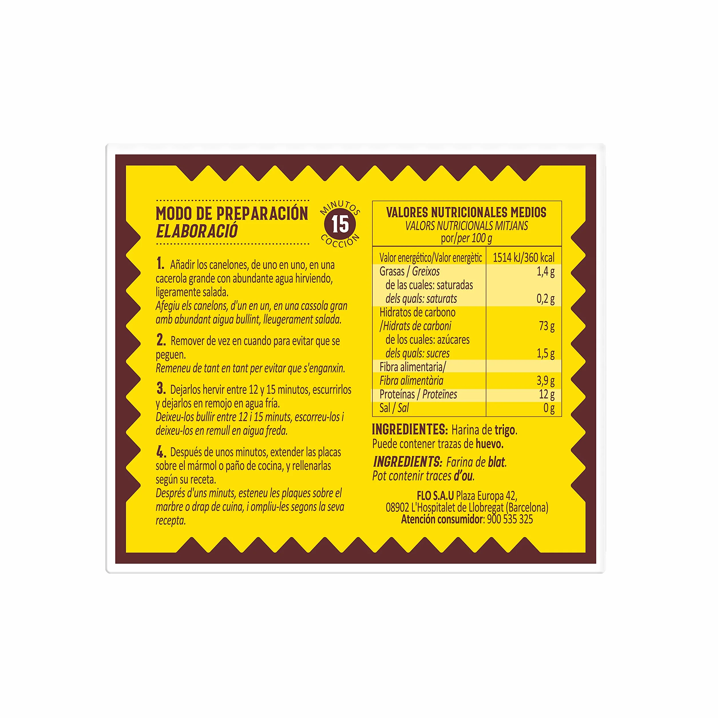 El Pavo Canelones Classic 20 Placas 125g